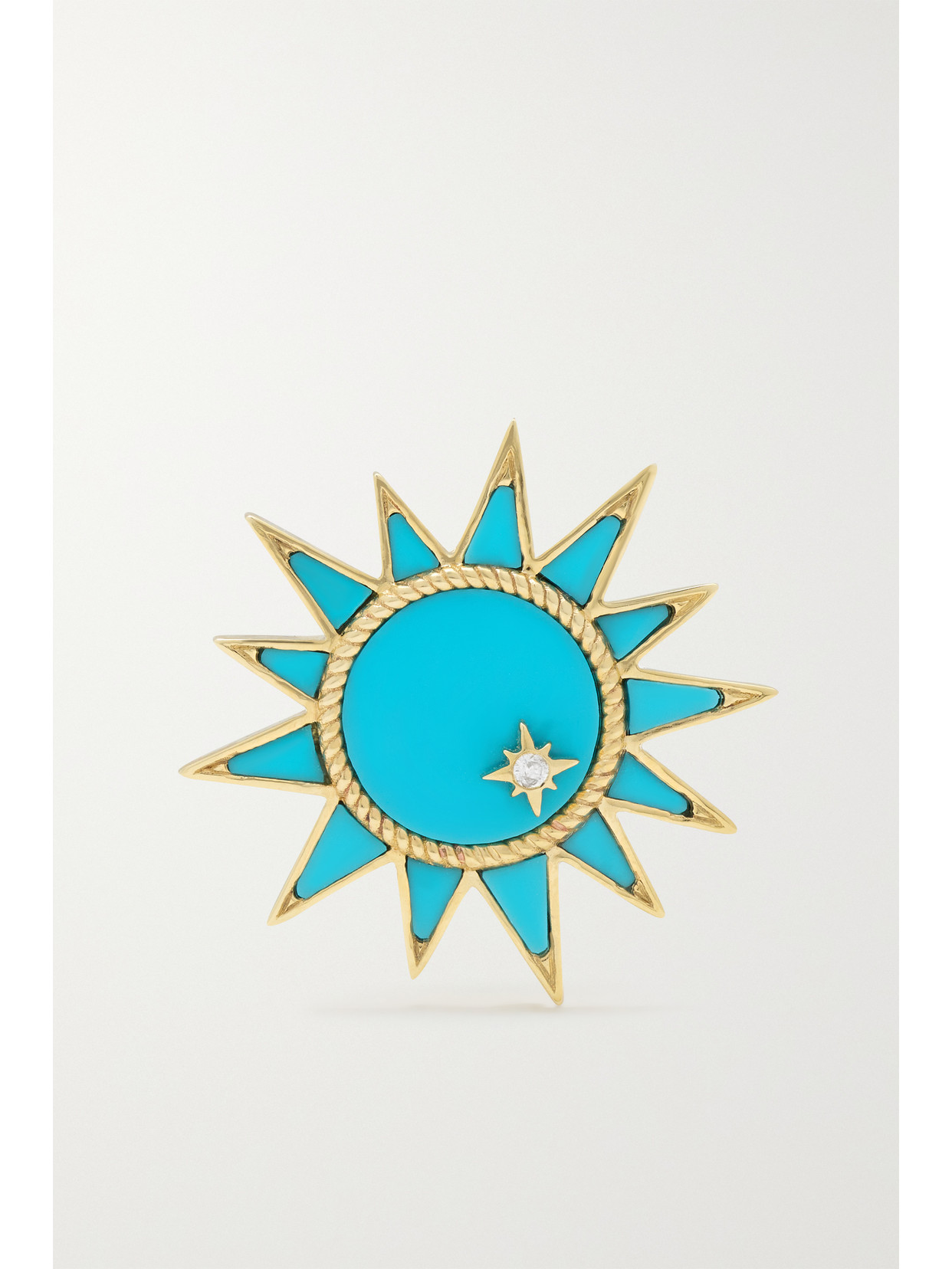 Yvonne Léon - 9-karat Gold, Turquoise And Diamond Single Earring - Blue
