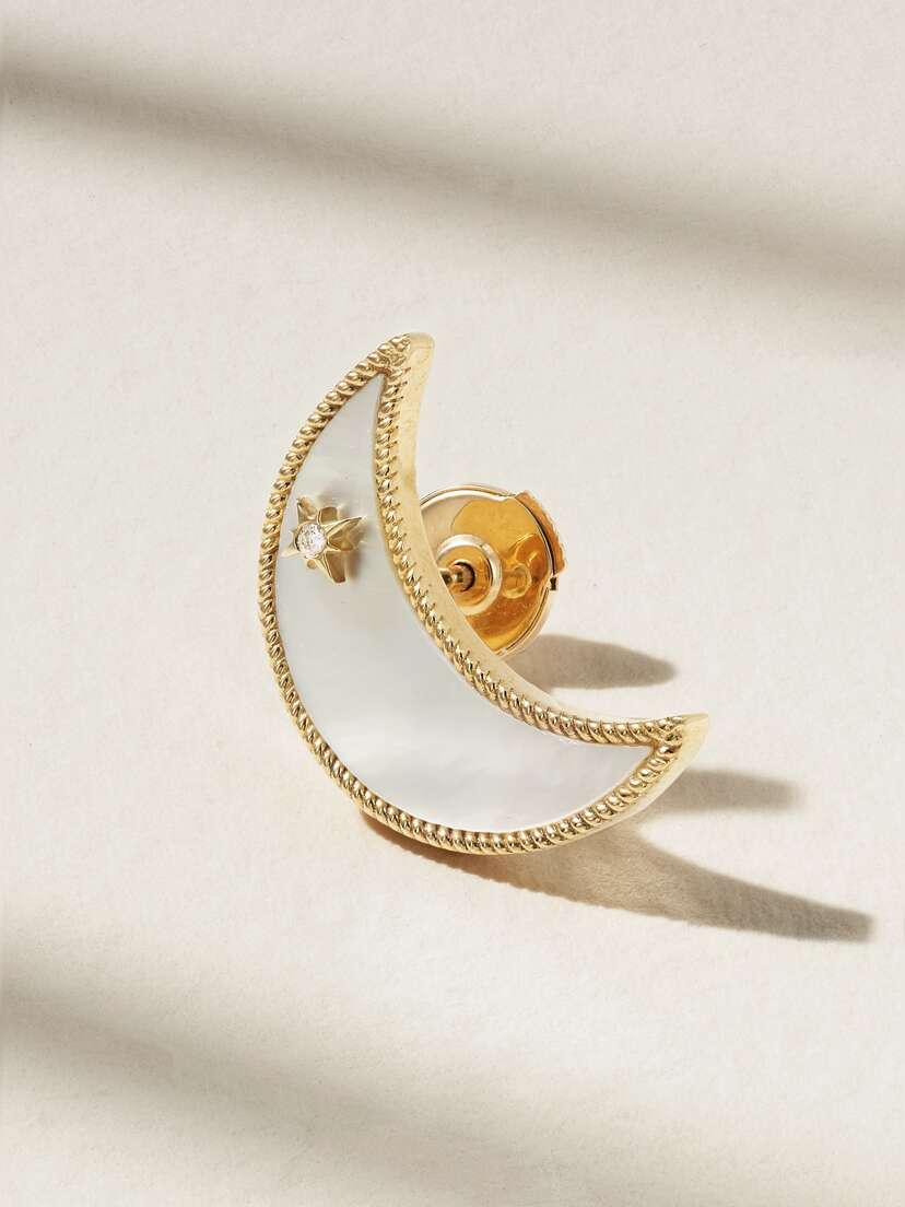 Yvonne Léon 9-karat Gold, Mother-of-pearl And Diamond Single Earring