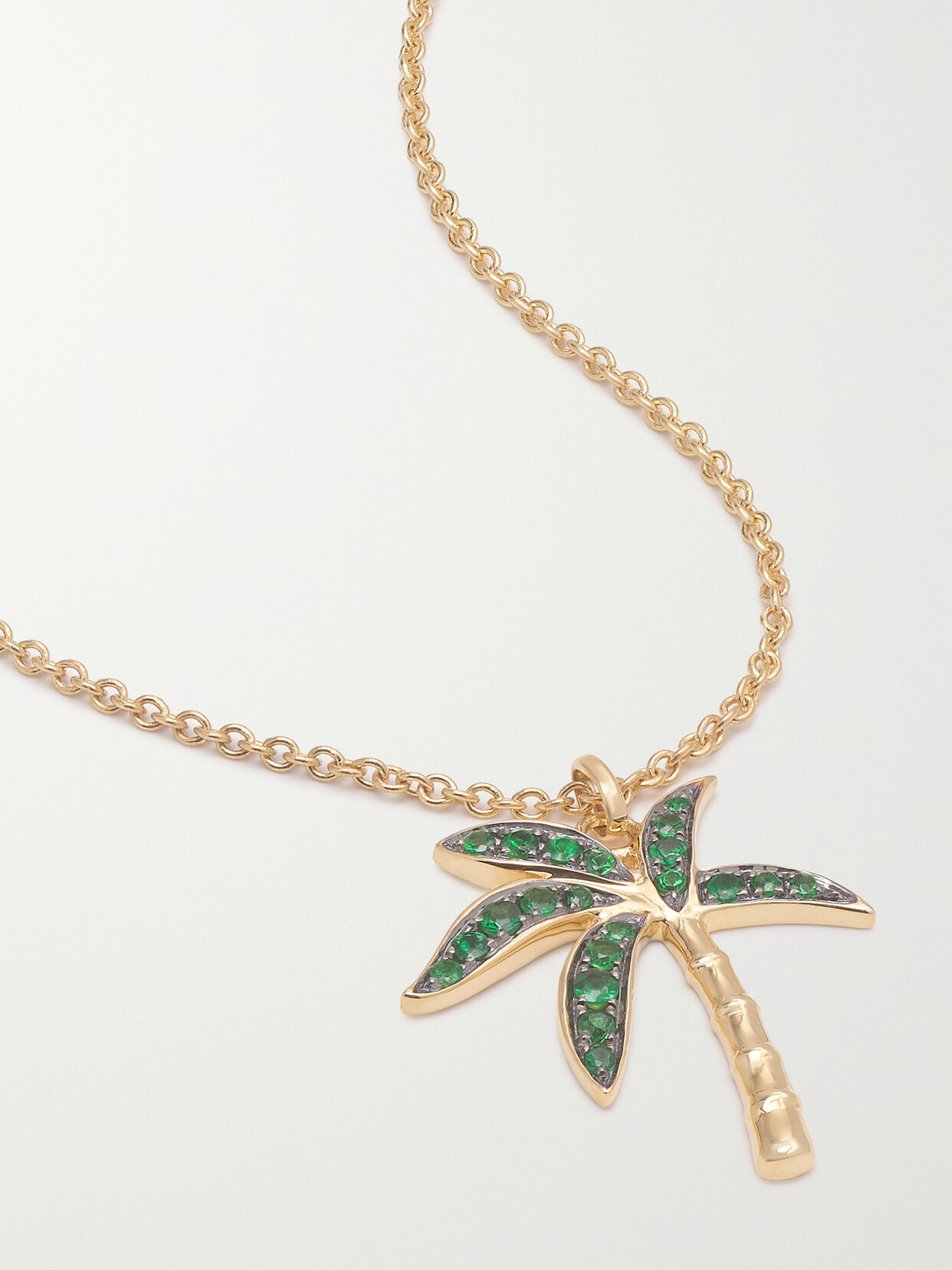 Yvonne Léon 18-karat Gold Tsavorite Necklace In Green