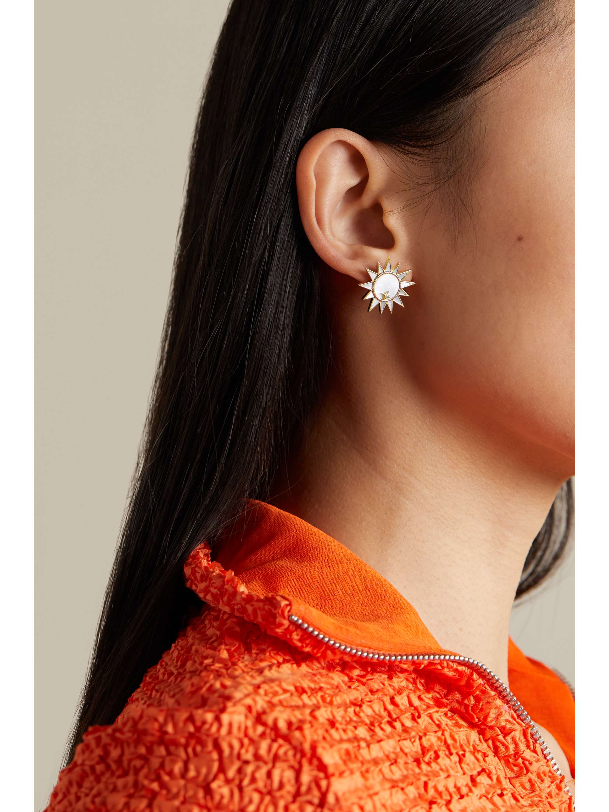 YVONNE LÉON 9-karat gold, turquoise and diamond single earring
