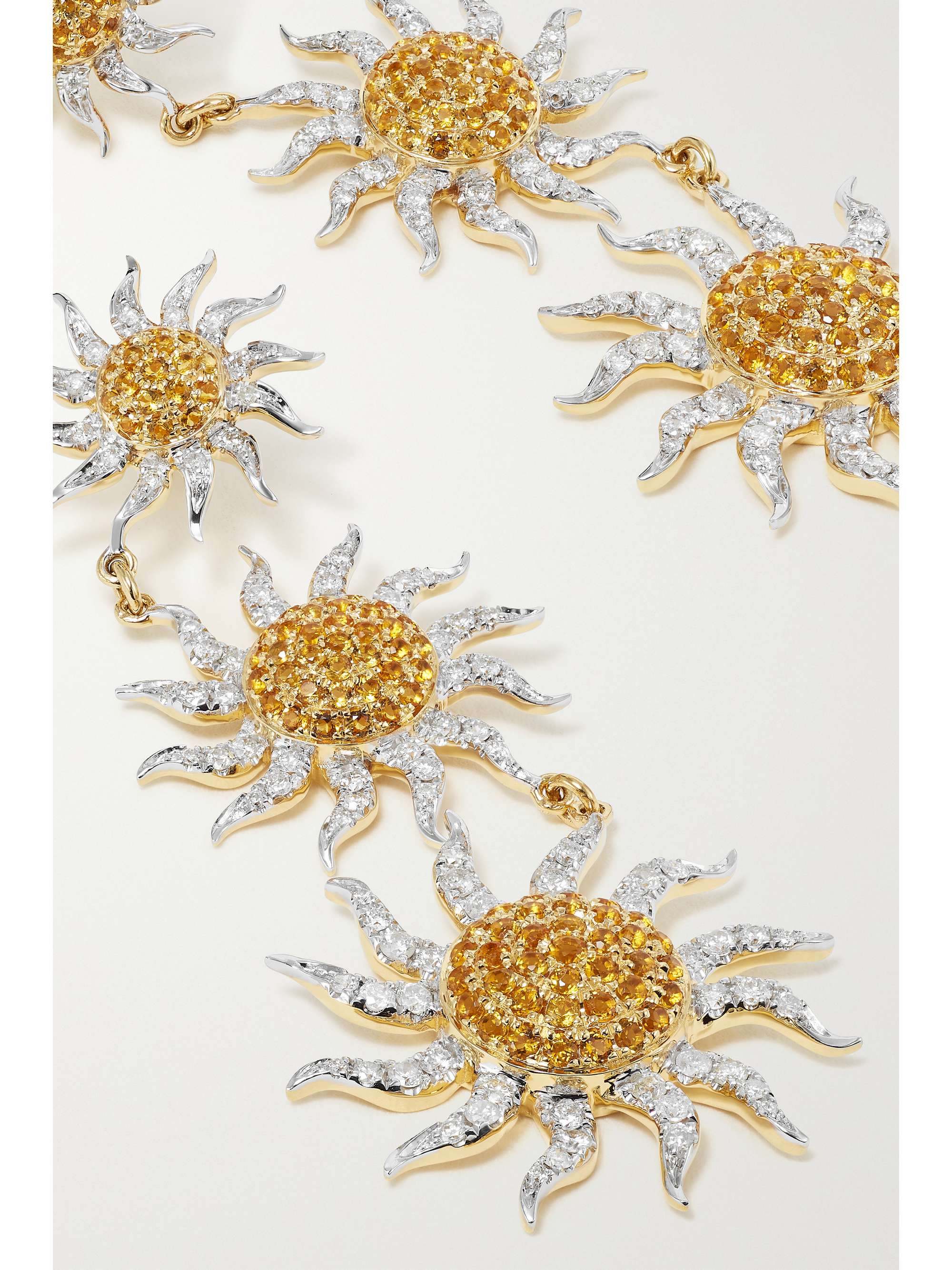 YVONNE LÉON 18-karat white and yellow gold, citrine and diamond earrings