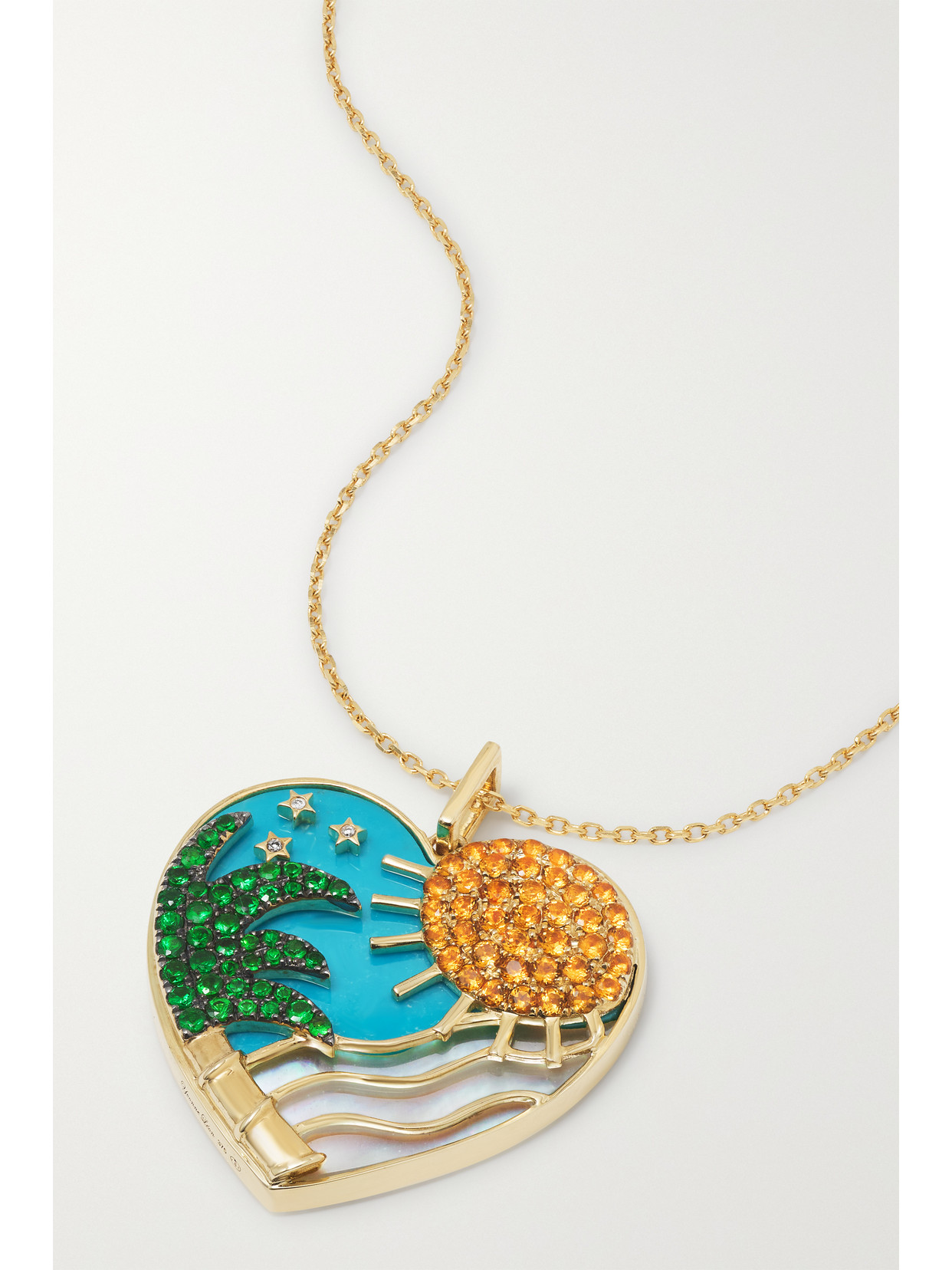 Yvonne Léon - 9- And 18-karat Gold Multi-stone Necklace - one size