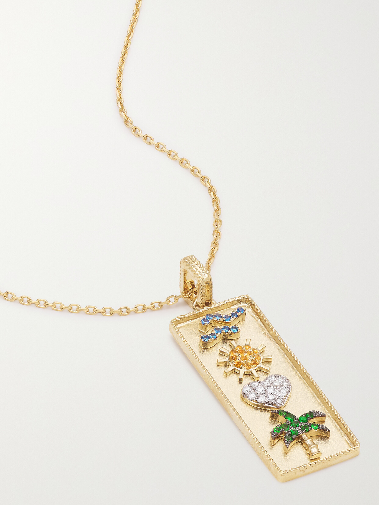 Yvonne Léon - 9- And 18-karat Gold Multi-stone Necklace - one size