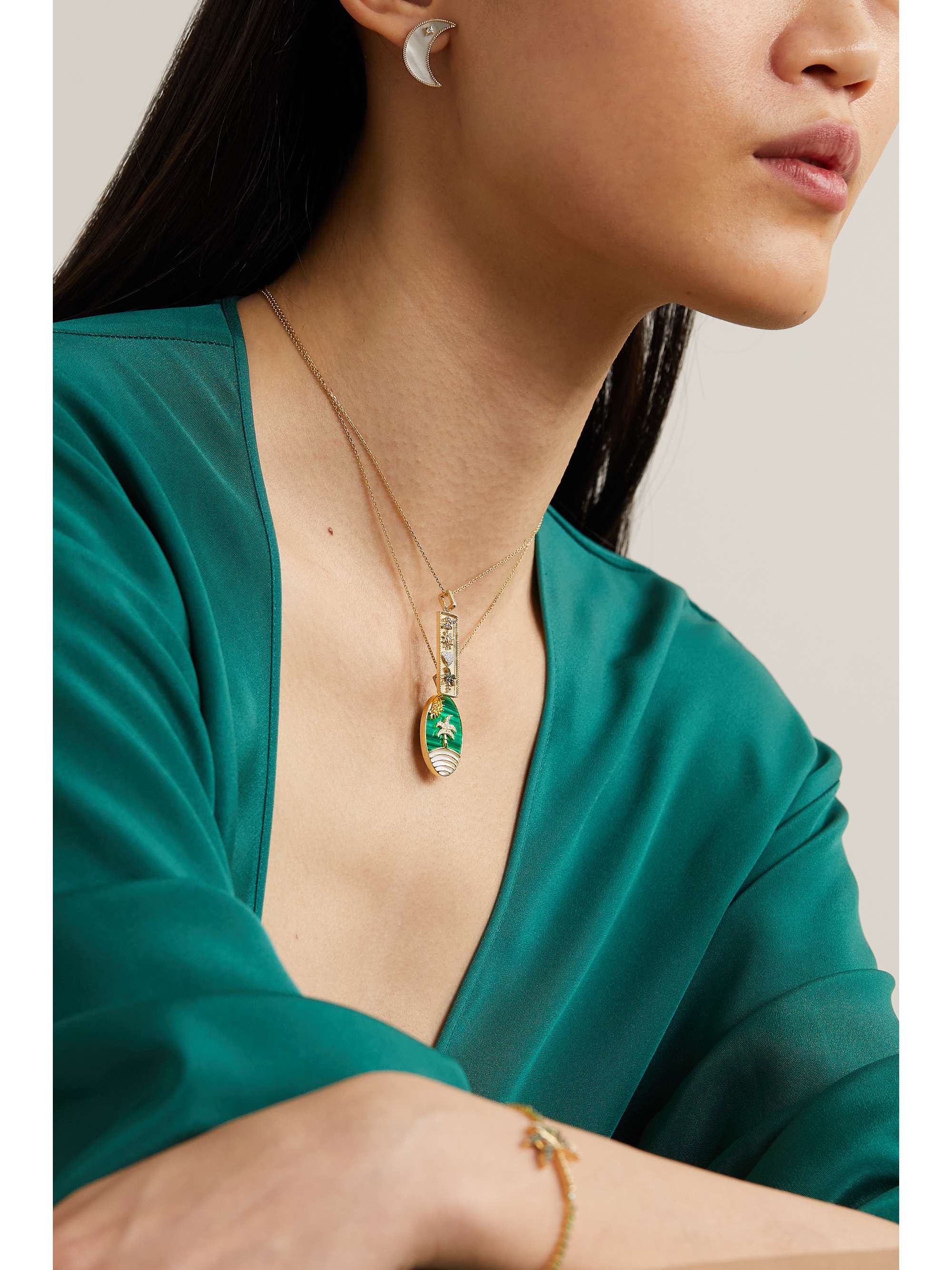 YVONNE LÉON 9- and 18-karat gold multi-stone necklace