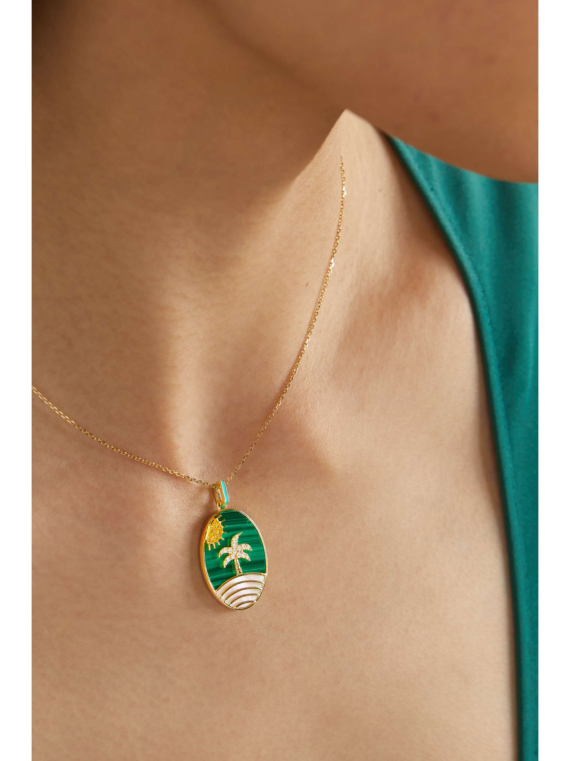 YVONNE LÉON 9- and 18-karat gold multi-stone necklace