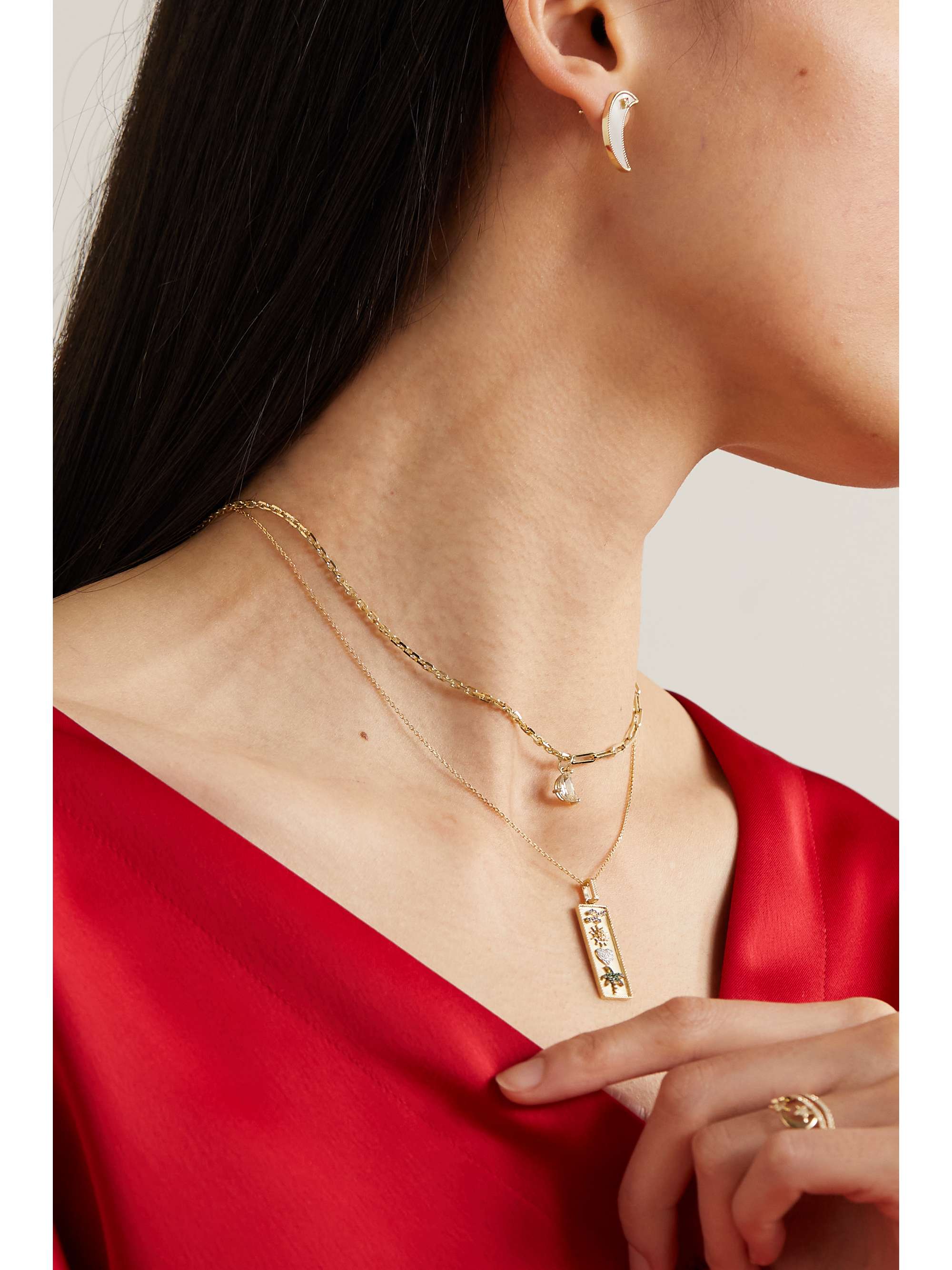 YVONNE LÉON Kette aus 18 Karat Gold mit Topas