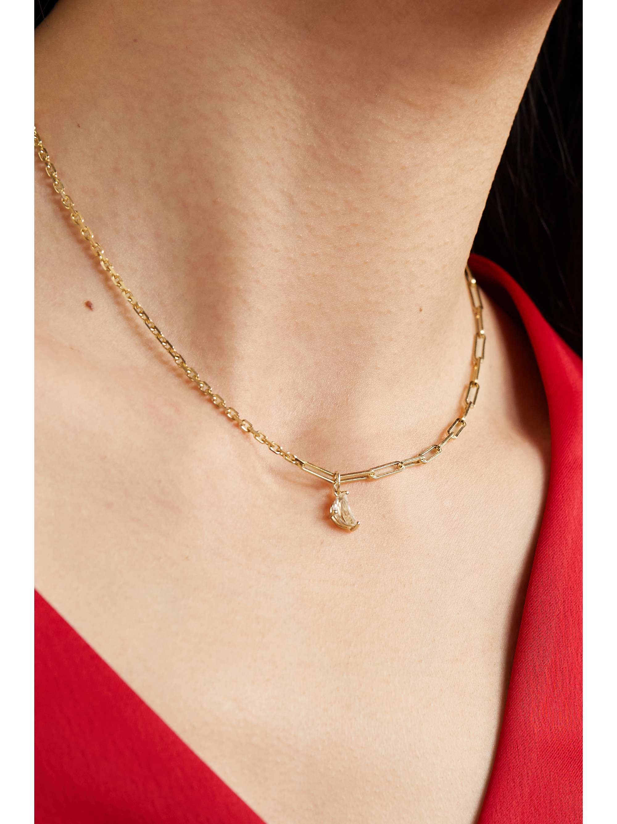 YVONNE LÉON Kette aus 18 Karat Gold mit Topas