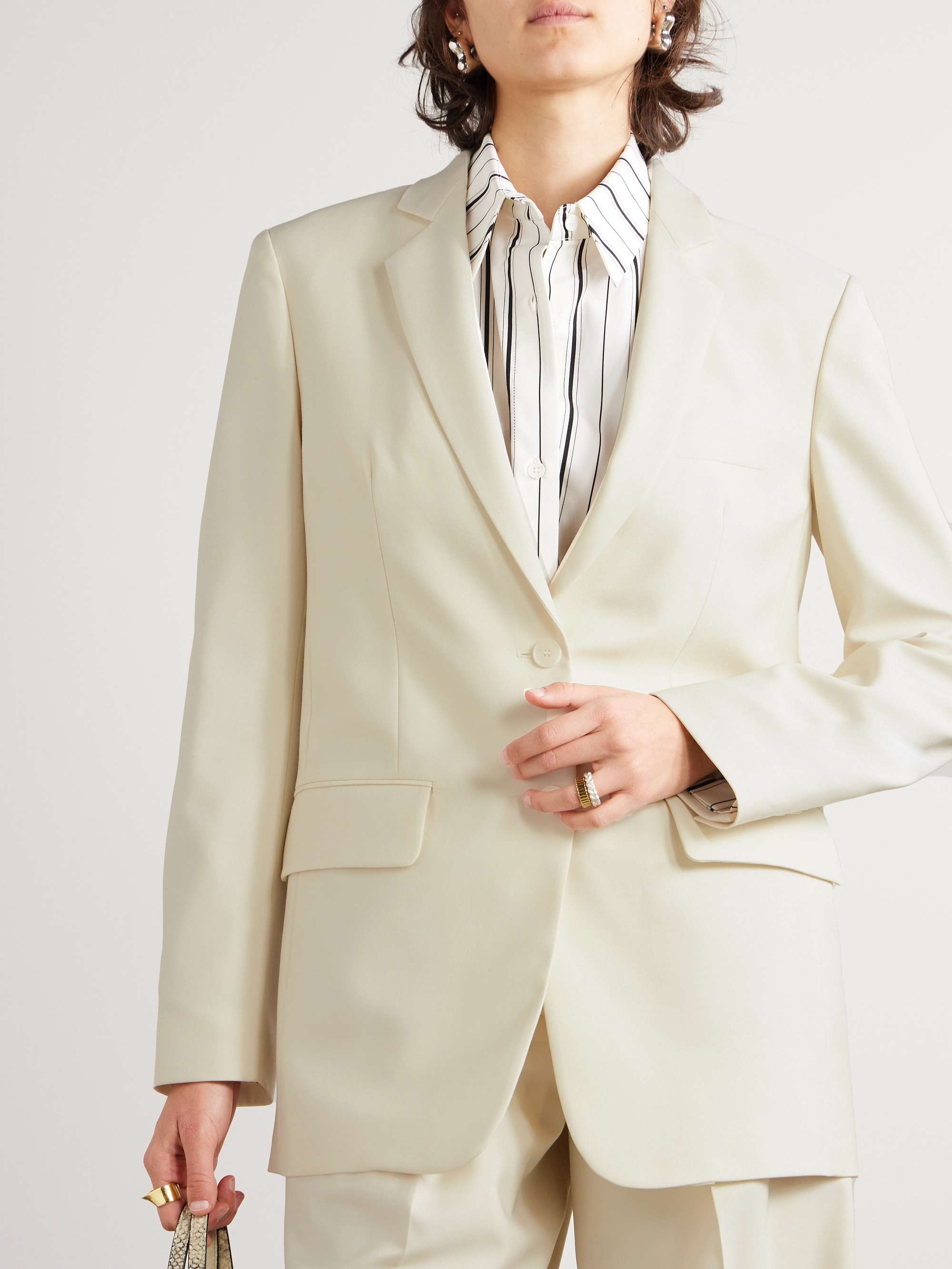 ANOTHER TOMORROW + NET SUSTAIN oversized merino wool blazer