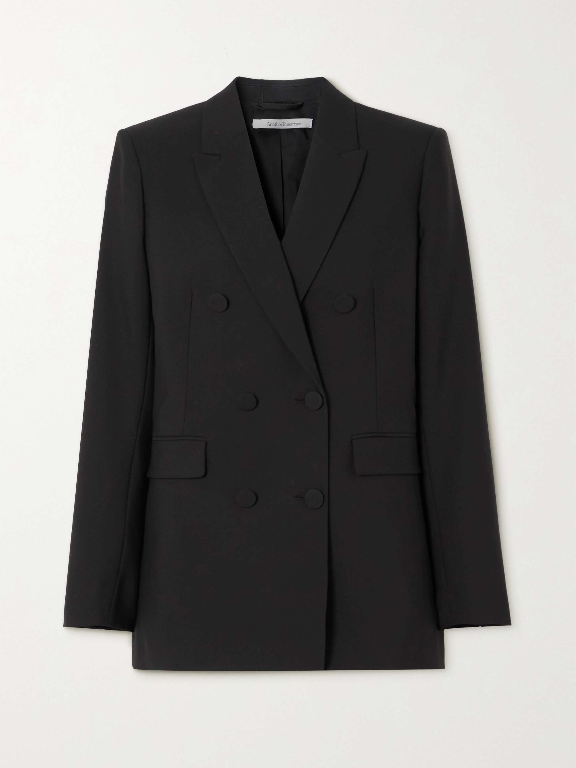 Black + NET SUSTAIN double-breasted merino wool jacket | ANOTHER ...