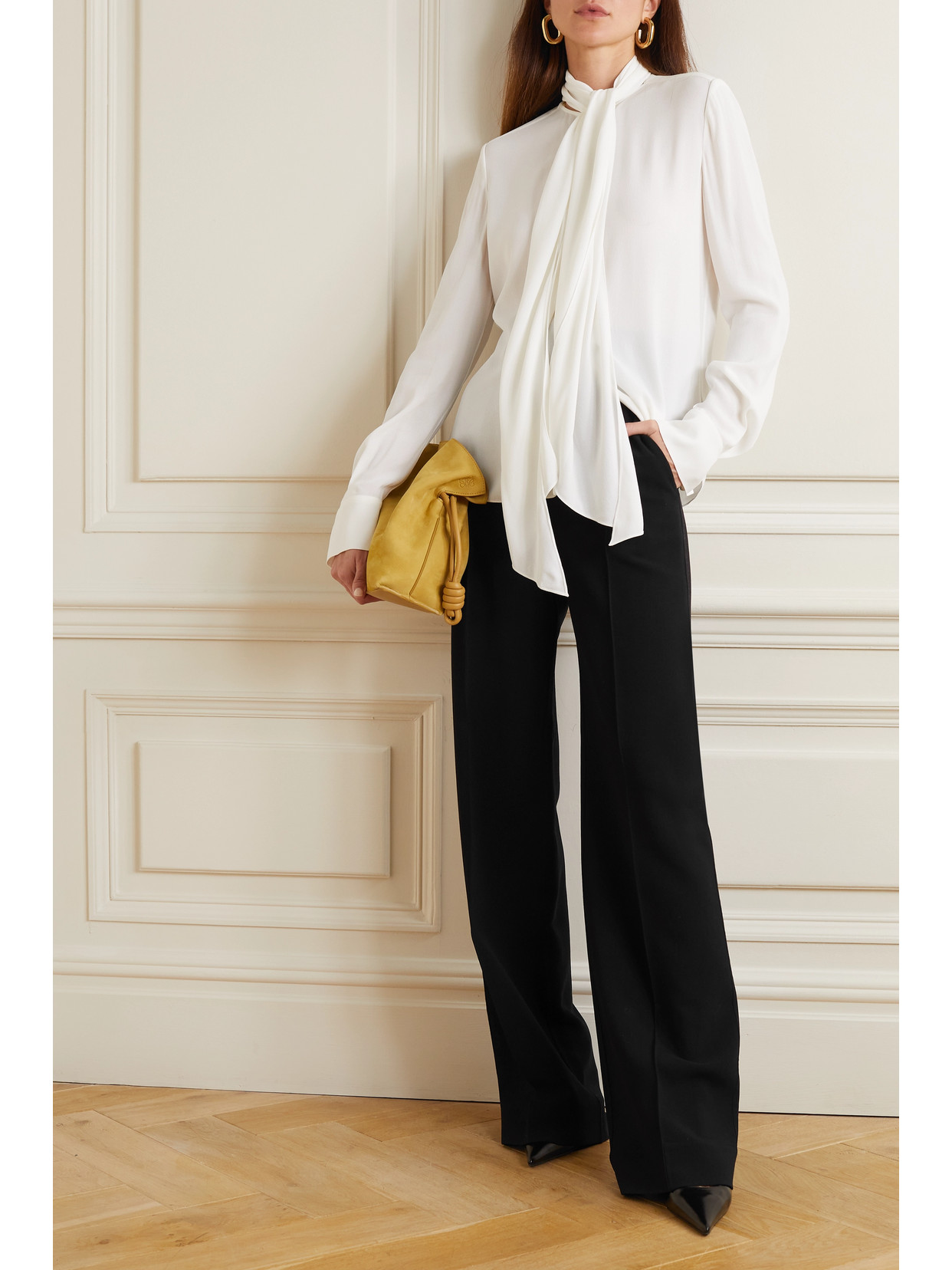 Shop Another Tomorrow + Net Sustain Stretch-merino Wool Wide-leg Pants In Black