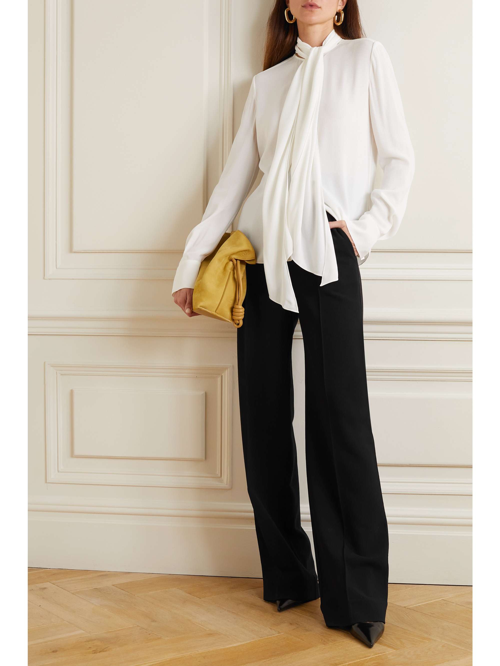 ANOTHER TOMORROW Pantalon large en laine mérinos stretch - NET SUSTAIN