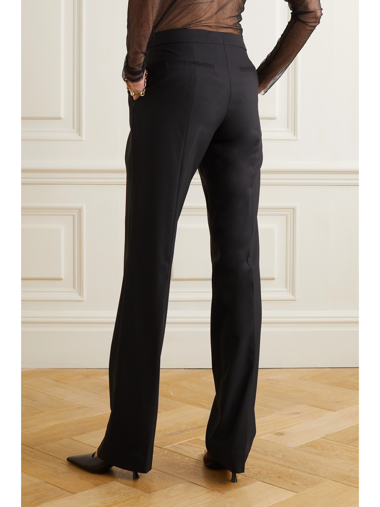 Another Tomorrow + Net Sustain Pleated Merino Wool Straight-leg Pants In Black