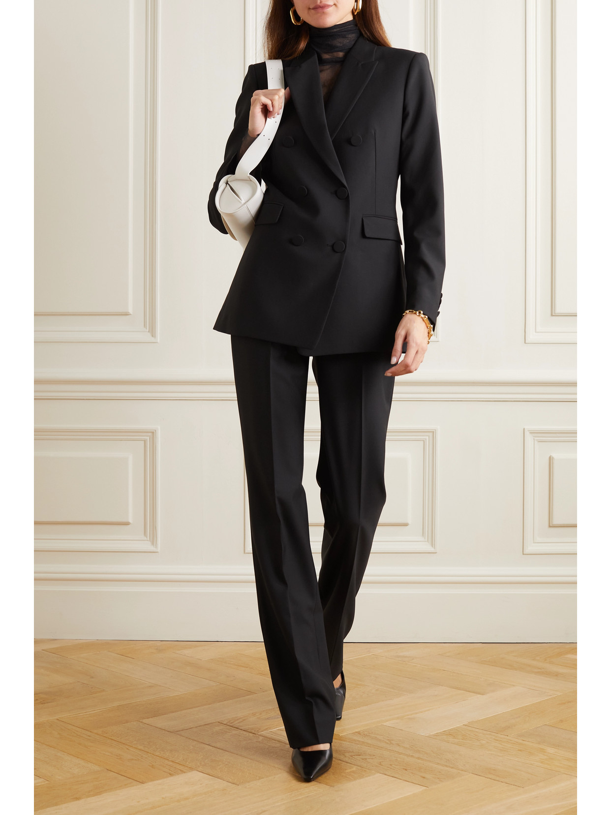 Another Tomorrow + Net Sustain Pleated Merino Wool Straight-leg Pants In Black