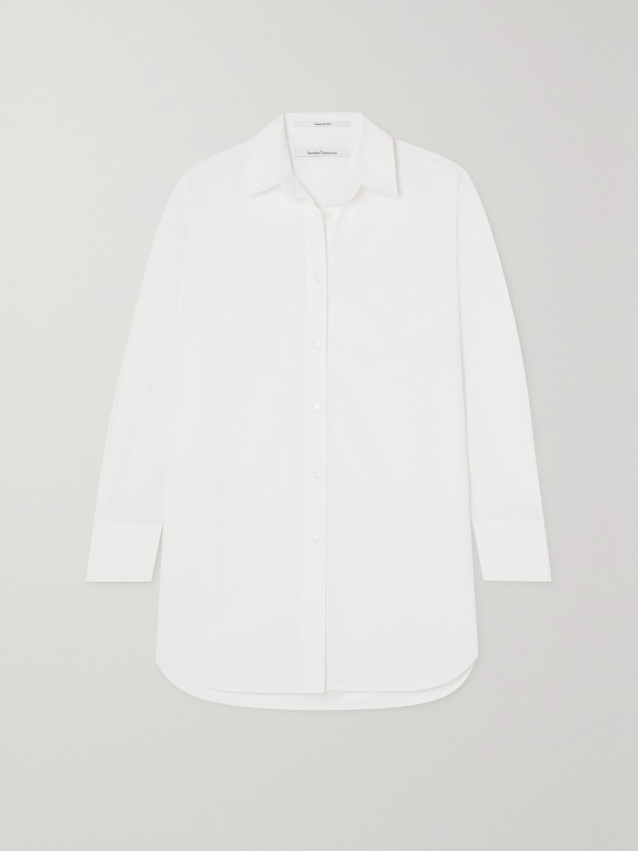 Another Tomorrow + Net Sustain Oversized Organic Cotton Shirt In White