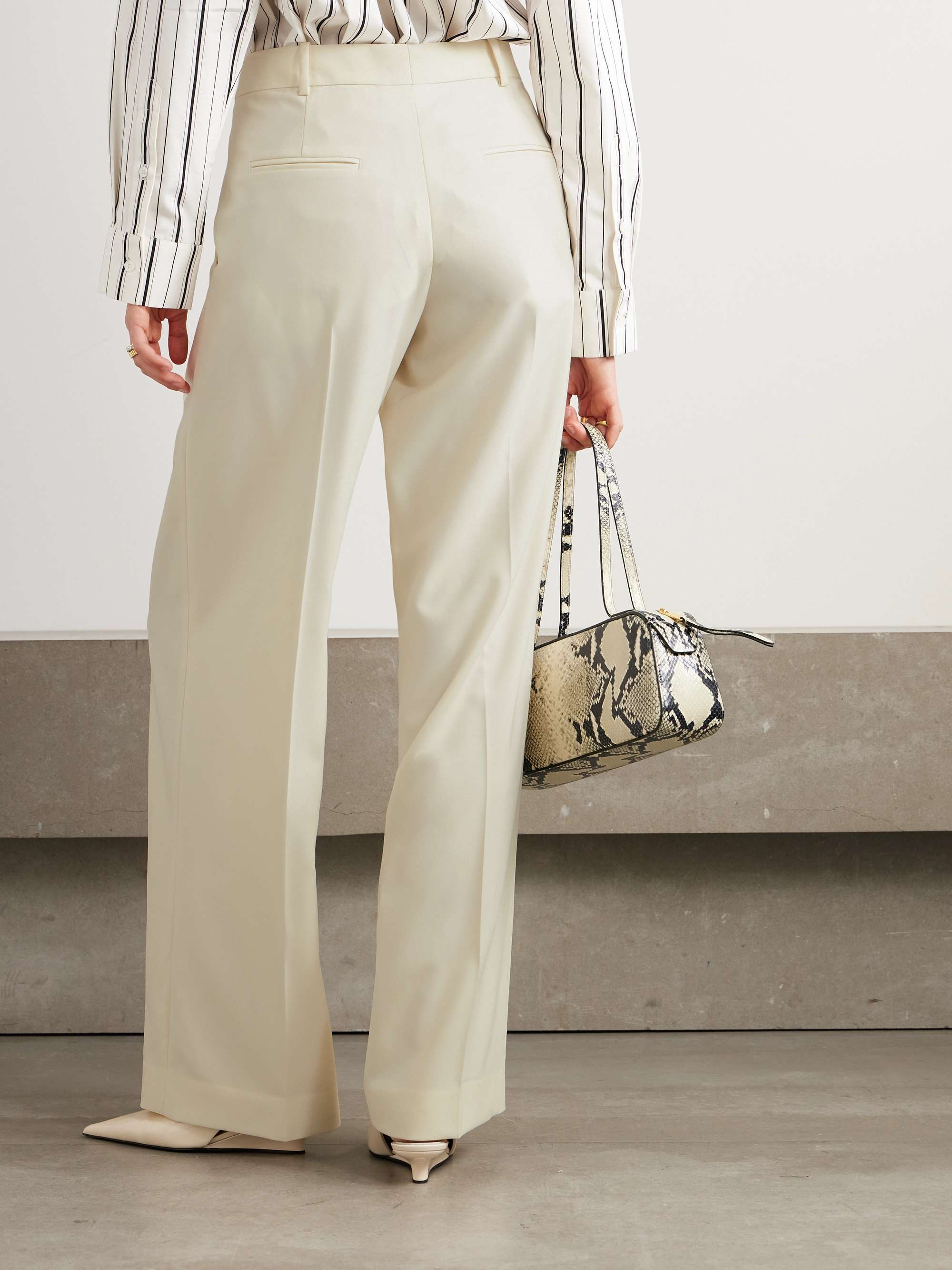 ANOTHER TOMORROW + NET SUSTAIN pleated merino wool-twill wide-leg pants