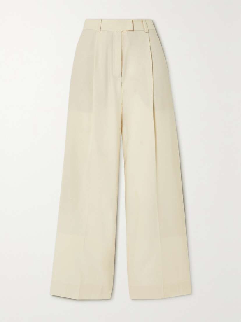 Another Tomorrow + Net Sustain Pleated Merino Wool-twill Wide-leg Pants
