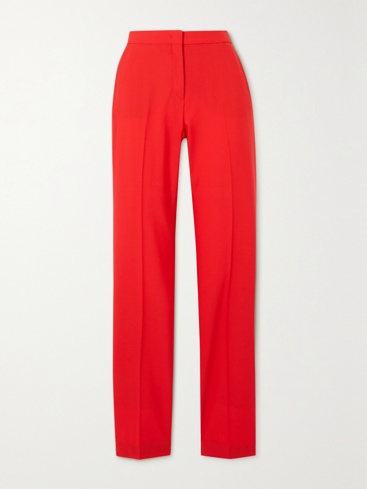 Another Tomorrow + Net Sustain Pleated Merino Wool-crepe Straight-leg Pants In Red