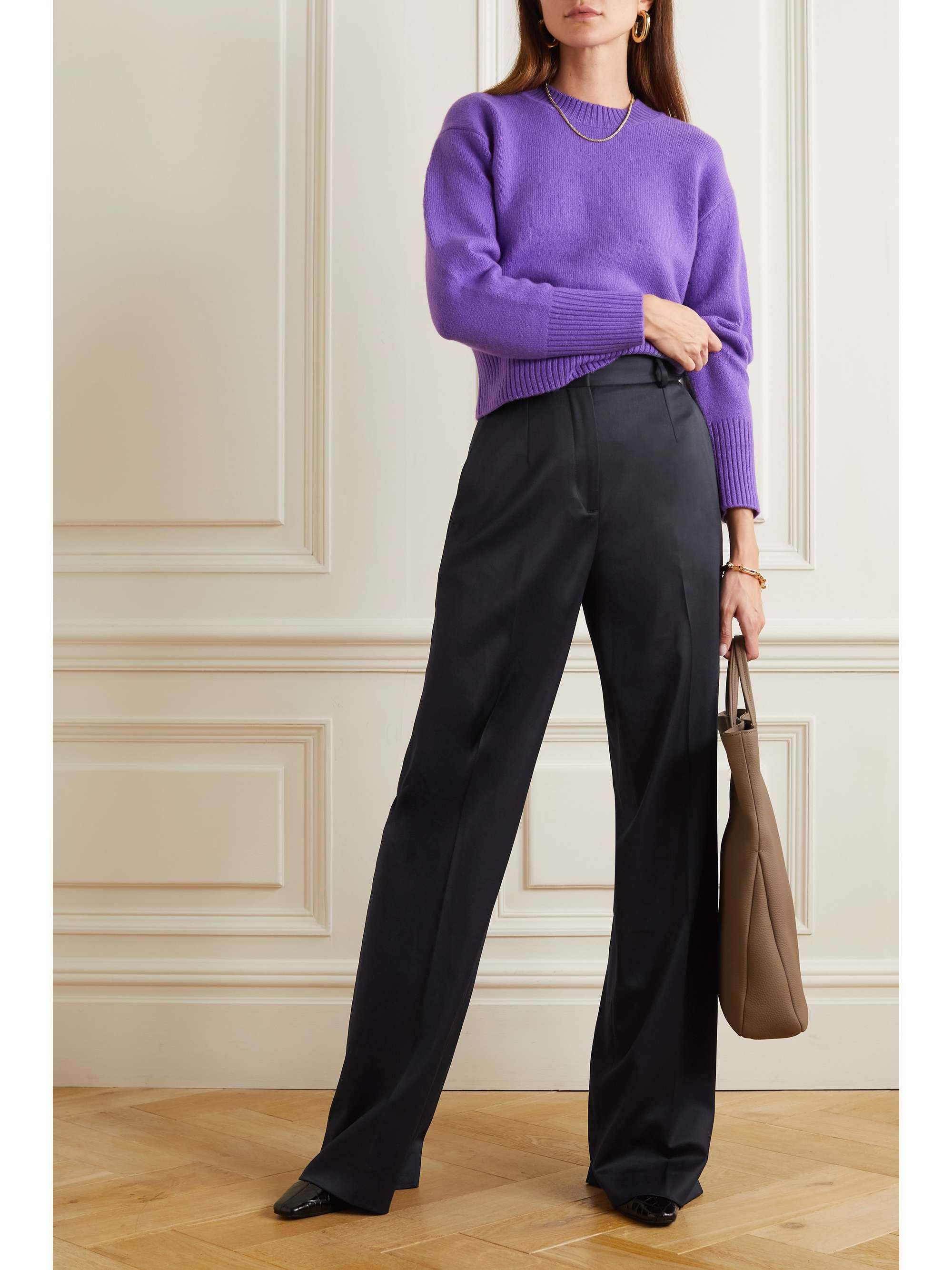 ANOTHER TOMORROW + NET SUSTAIN merino wool-blend wide-leg pants