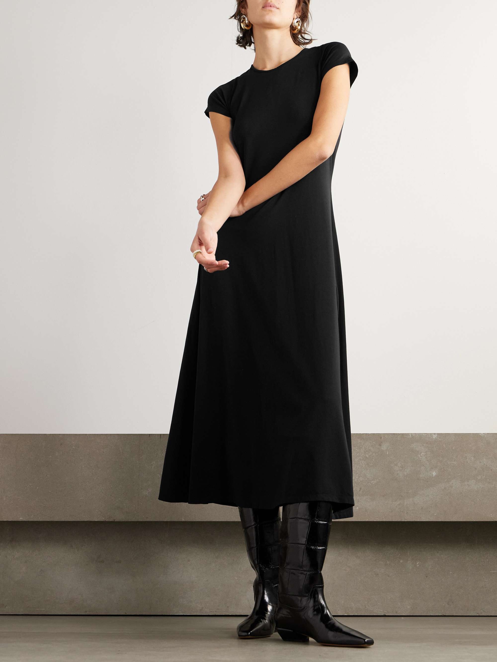 ANOTHER TOMORROW + NET SUSTAIN Fitted Tee organic cotton and TENCEL Lyocell-blend jersey midi dress