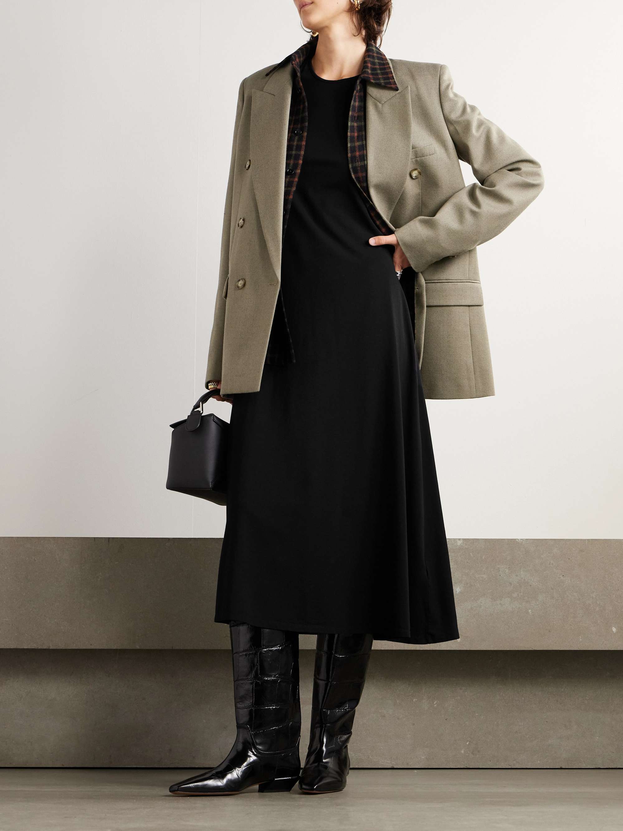 ANOTHER TOMORROW + NET SUSTAIN Fitted Tee organic cotton and TENCEL Lyocell-blend jersey midi dress