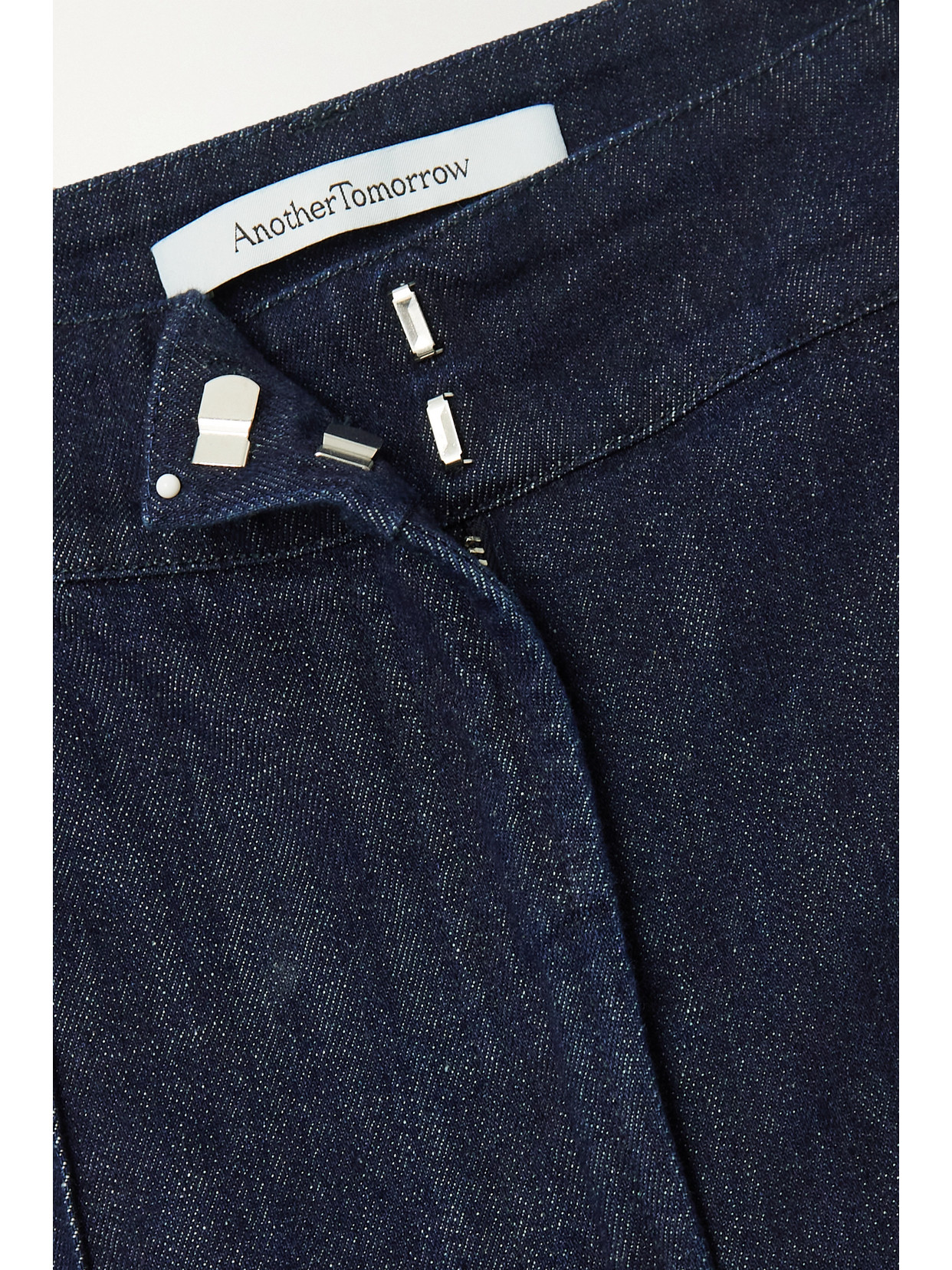 Another Tomorrow High-waisted Denim Trousers In Blue