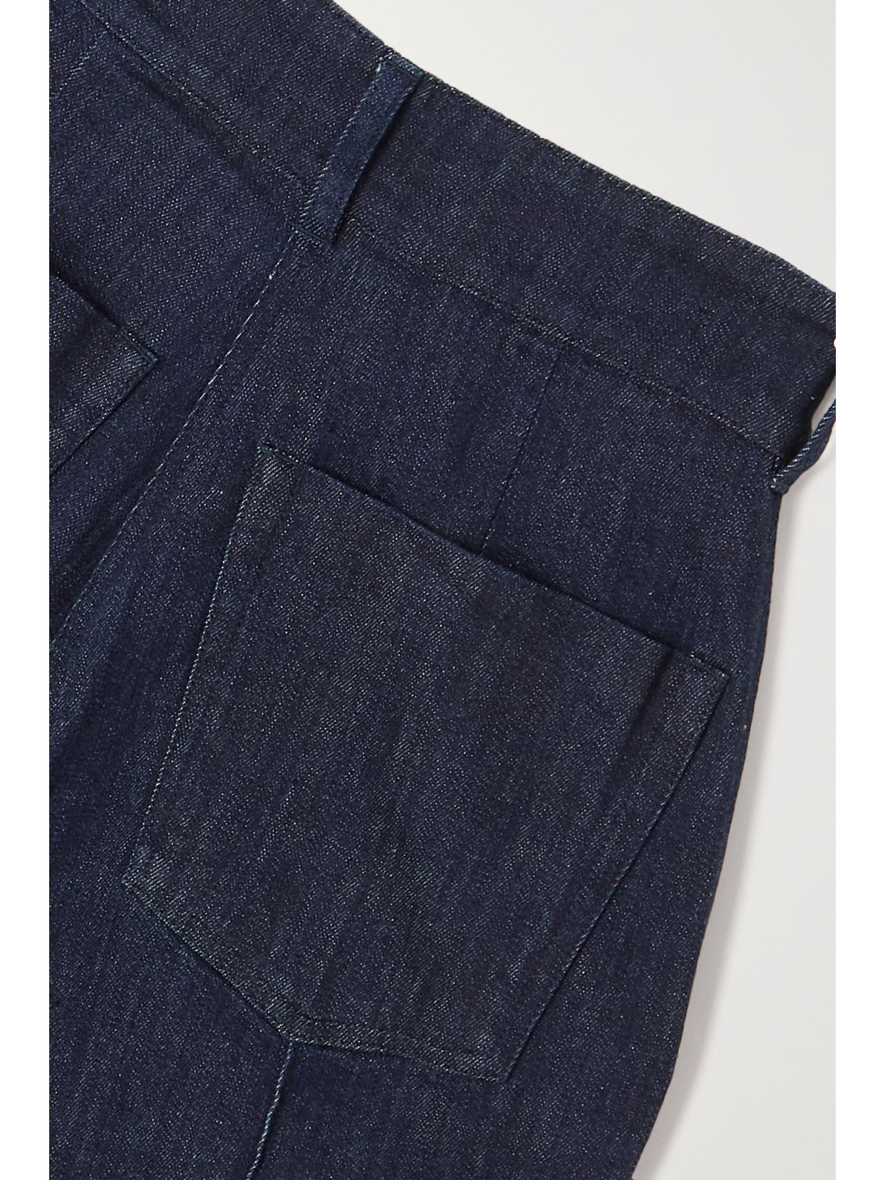 Another Tomorrow High-waisted Denim Trousers In Blue
