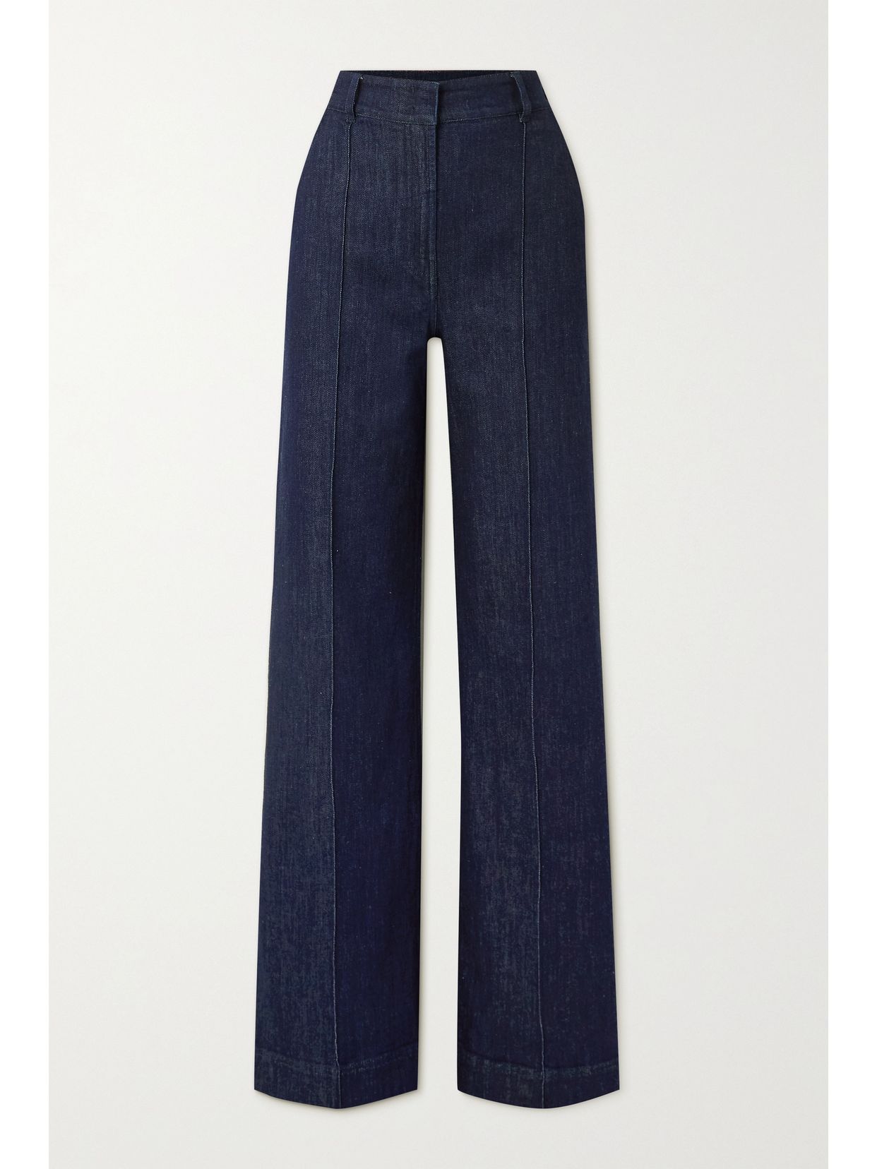 High-rise straight-leg stretch organic jeans