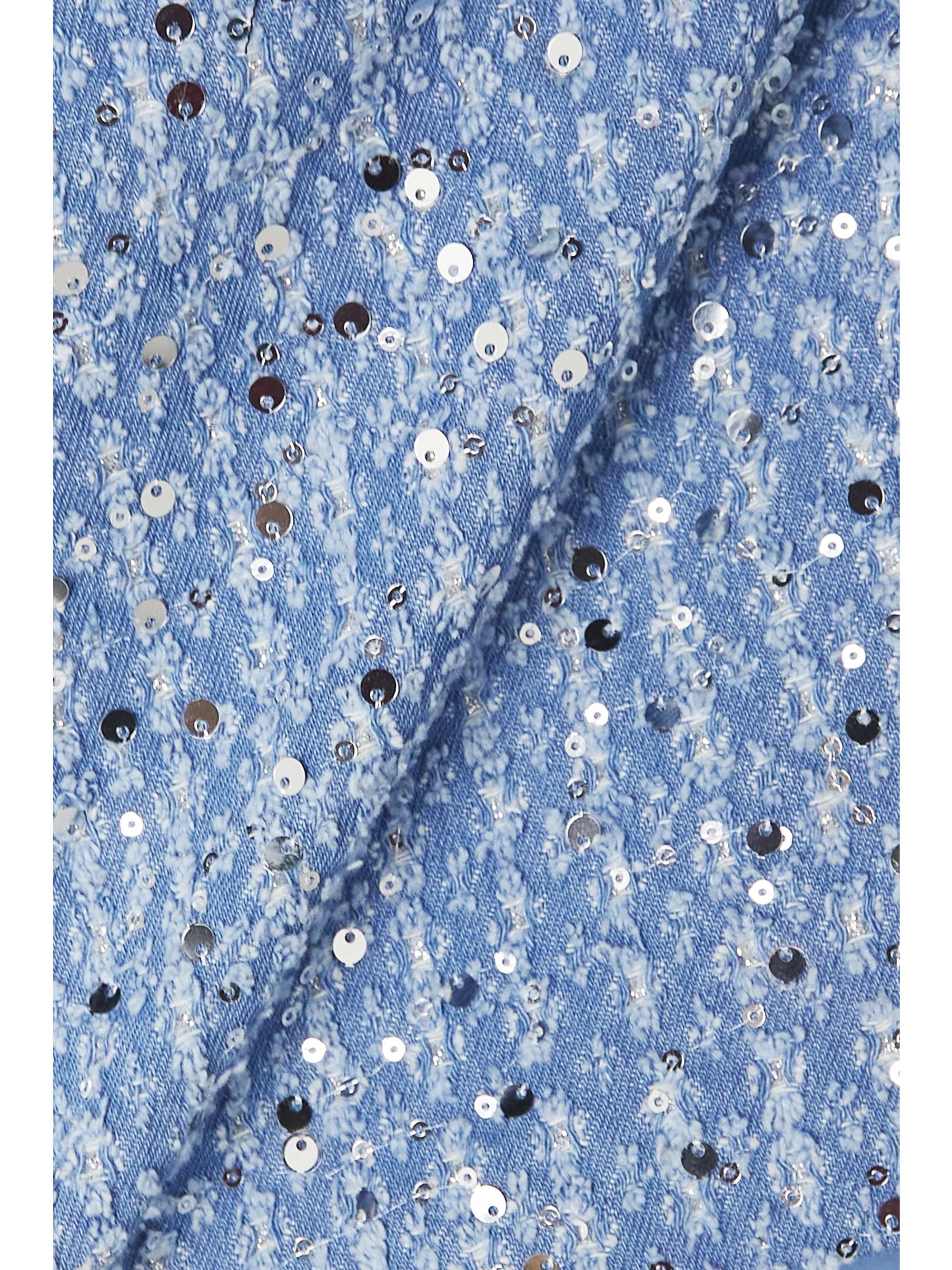 ROTATE BIRGER CHRISTENSEN Haut bustier raccourci en jean à sequins Emili