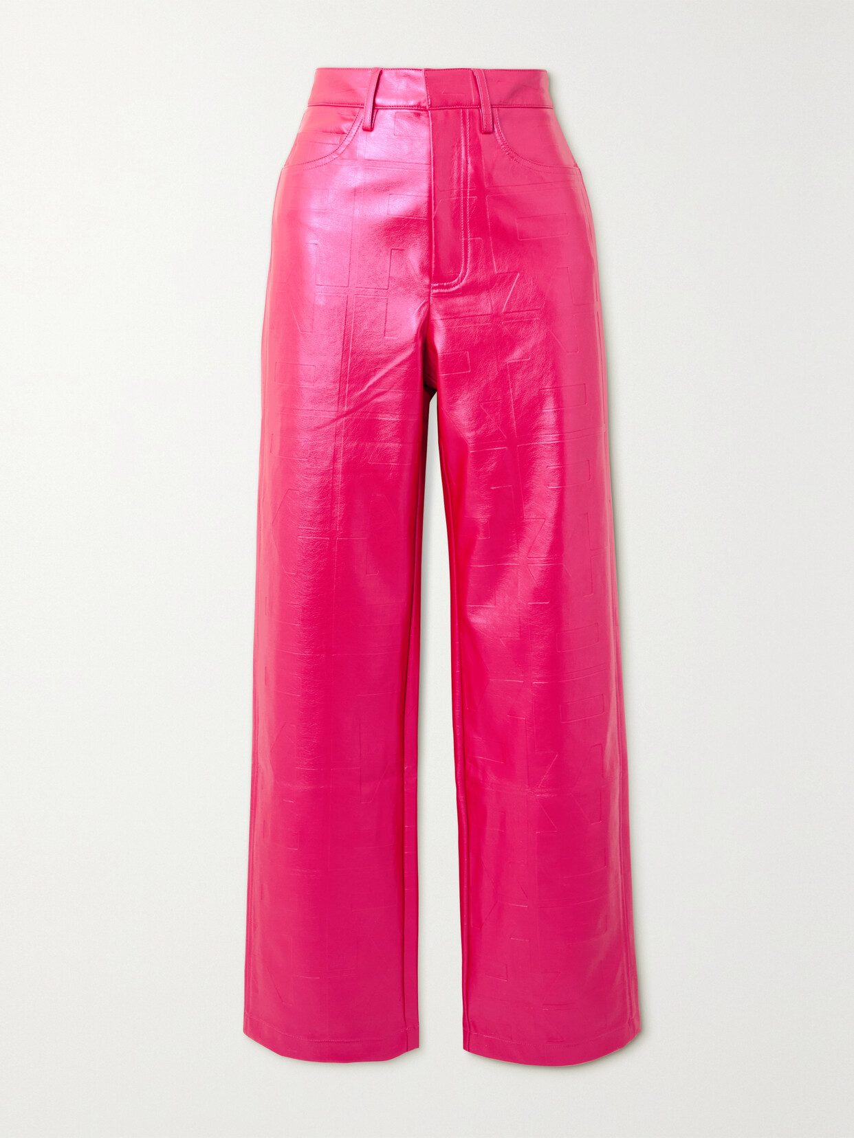 ROTATE Birger Christensen - Rotie Embossed Recycled Faux Leather Straight-leg Pants - Pink