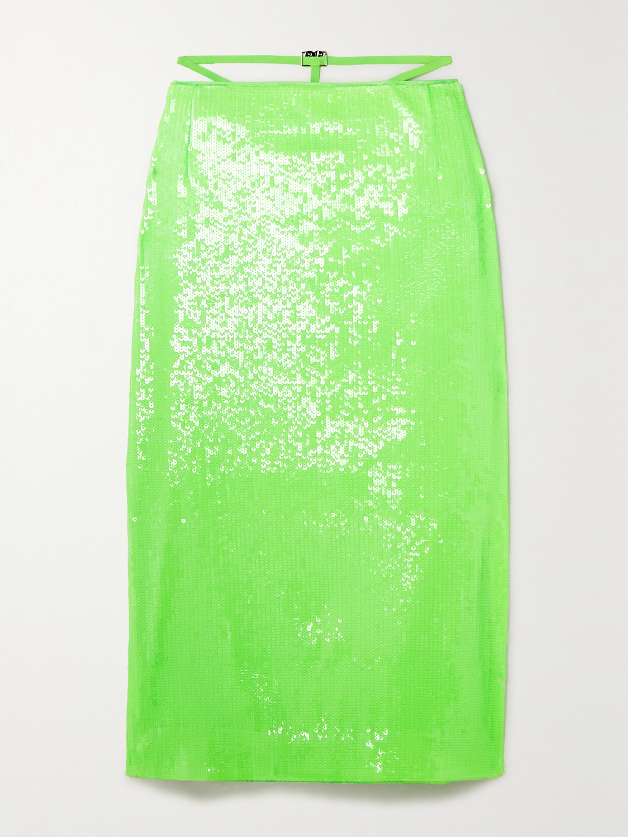 ROTATE Birger Christensen - Aliar Sequined Recycled-satin Midi Skirt - Green