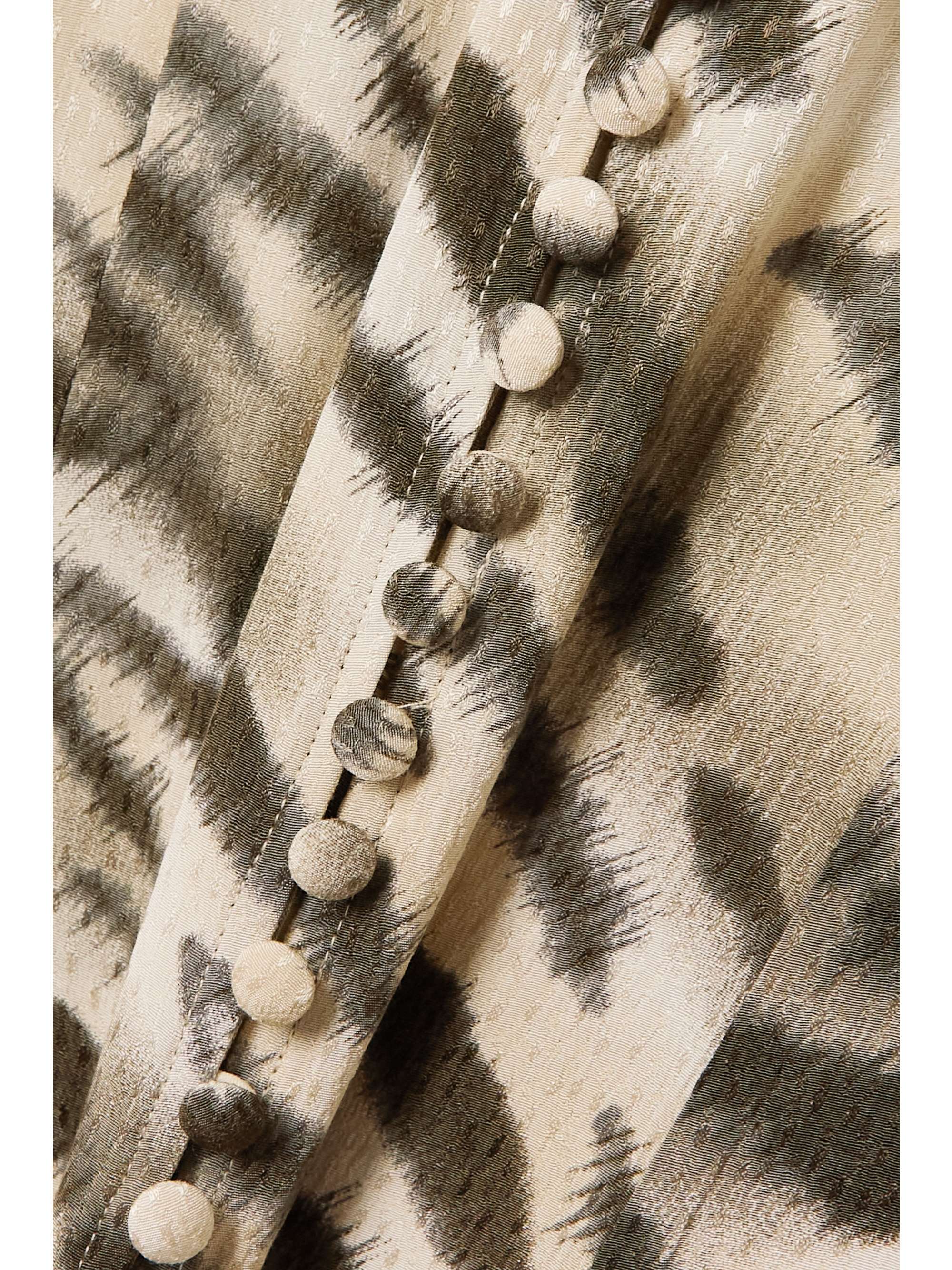 ROTATE BIRGER CHRISTENSEN Robe longue en jacquard satiné à imprimé animal Maja