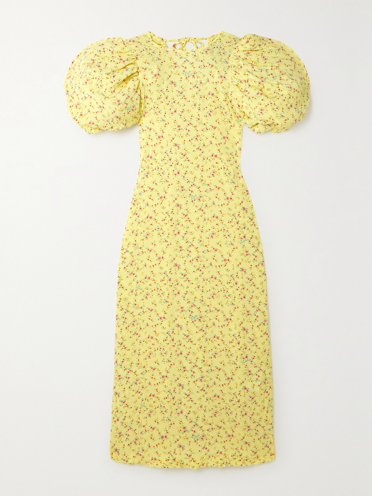 ROTATE Birger Christensen - Duddi Open-back Satin-jacquard Midi Dress - Yellow