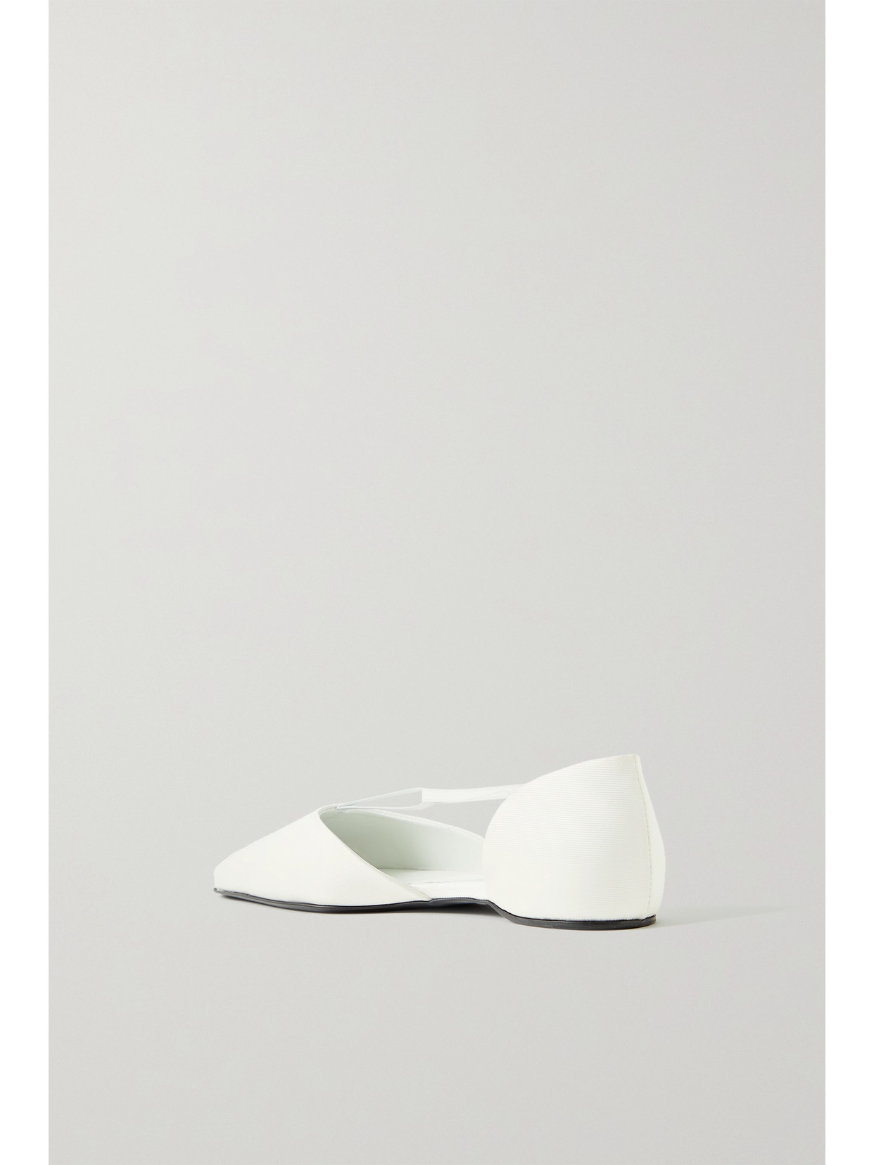 Totême The T-strap Faille Point-toe Flats In Ivory