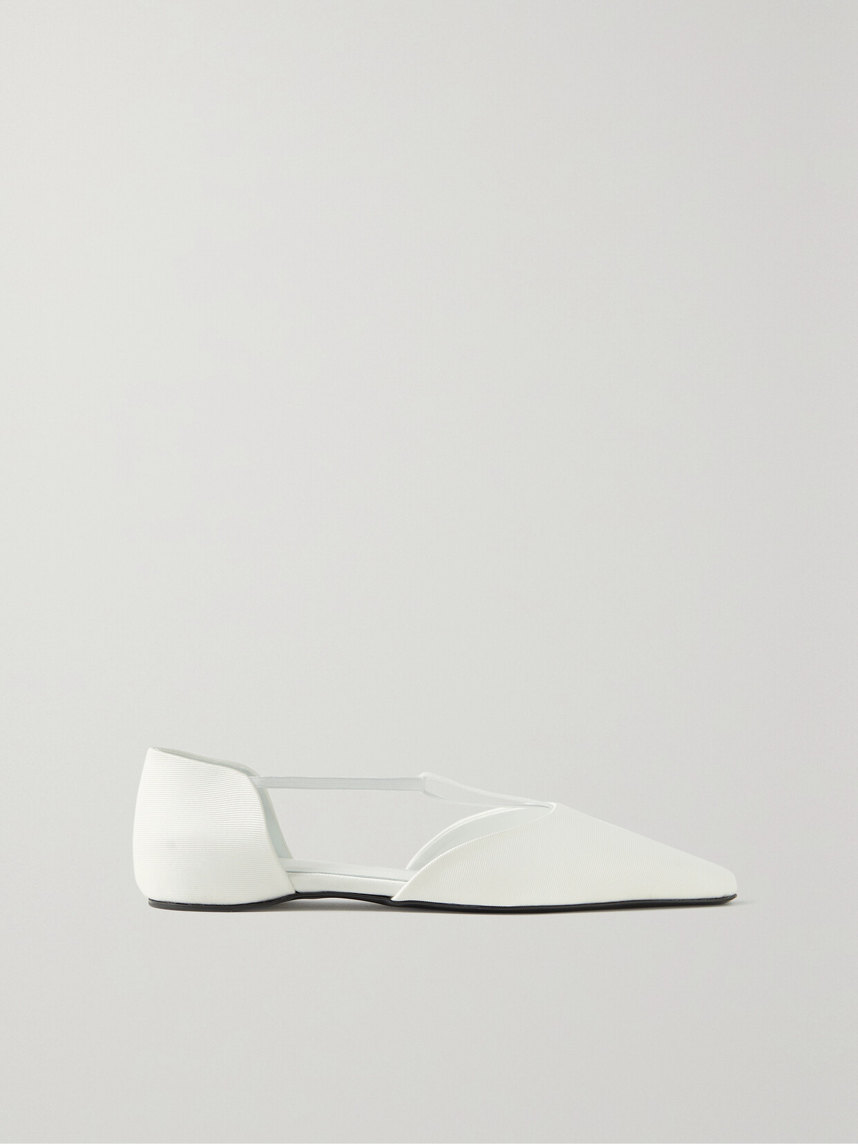 TOTEME - The T-strap Faille Point-toe Flats - Ivory