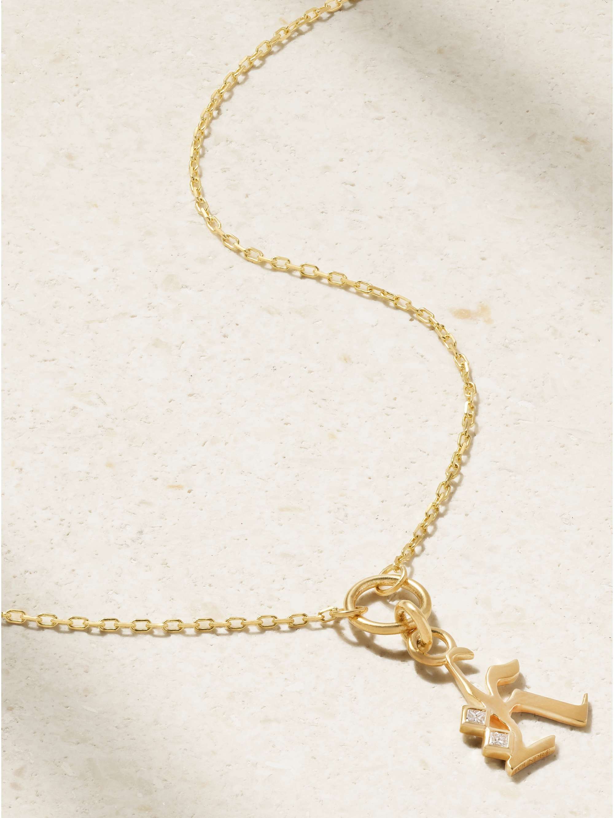 FOUNDRAE Initial 18K 黄金钻石项链
