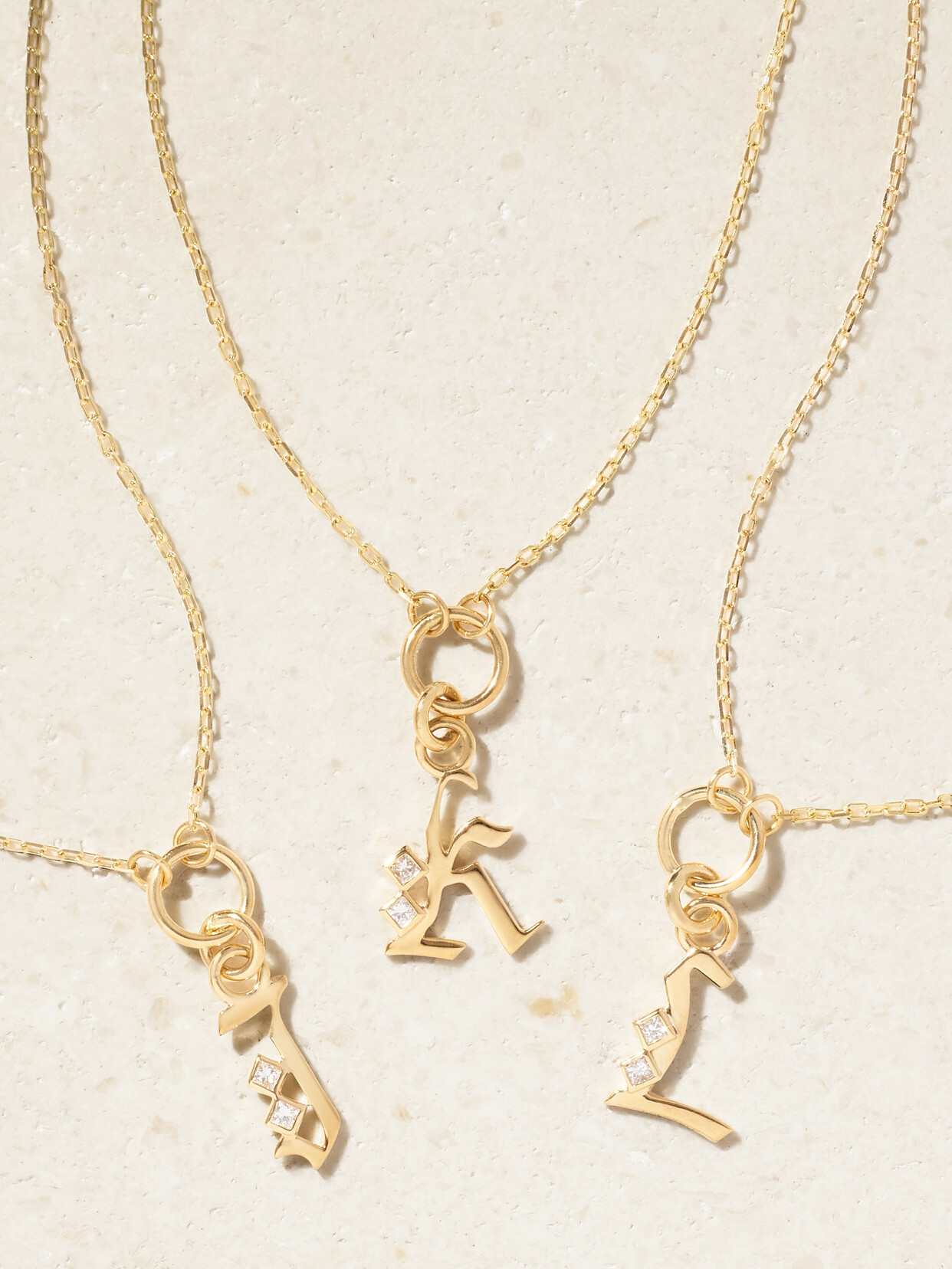 Foundrae - Initial 18-karat Gold Diamond Necklace - A