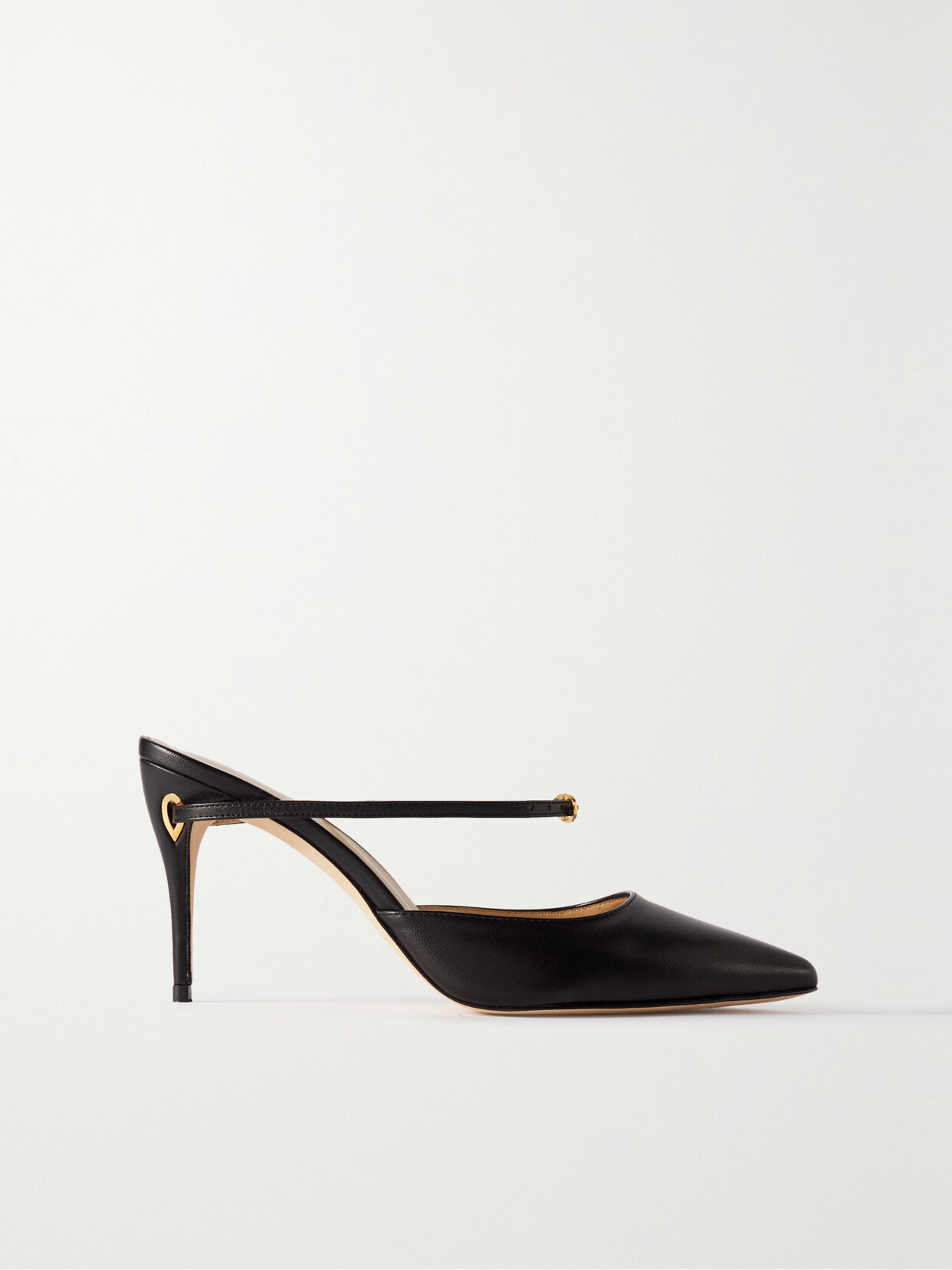 Jennifer Chamandi Giuseppe 85 Leather Mules In Black