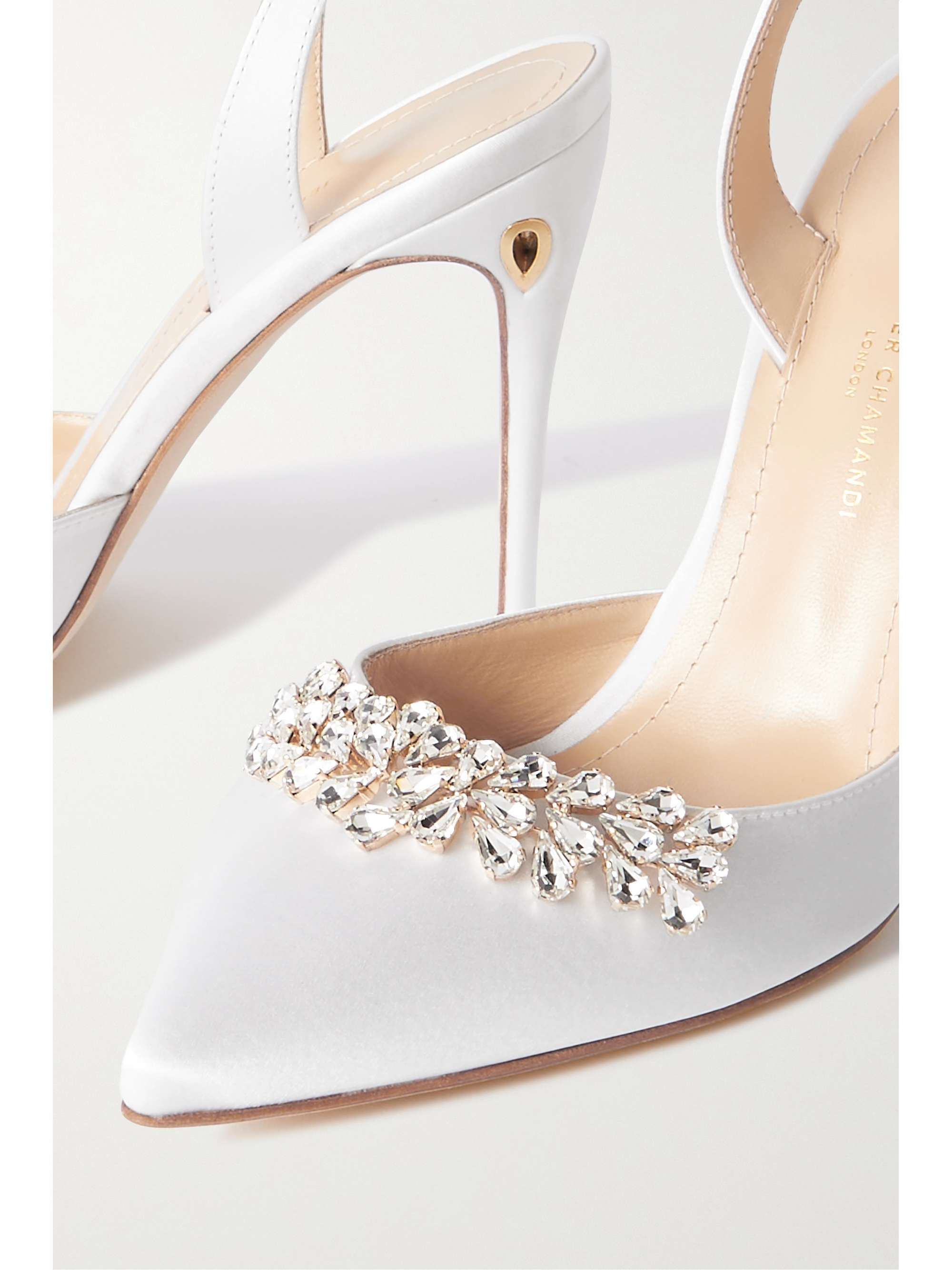 JENNIFER CHAMANDI Vittorio 105mm jewel-trimmed satin pumps
