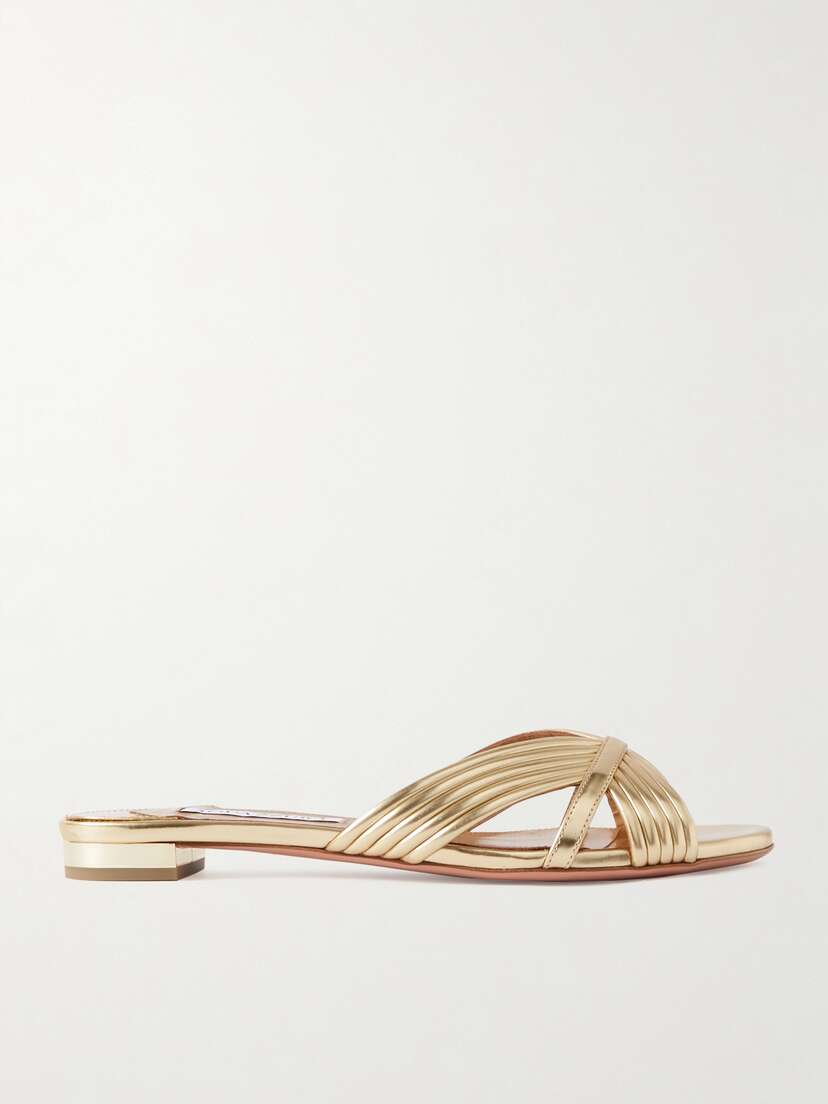 Aquazzura Sundance Faux Leather Slides