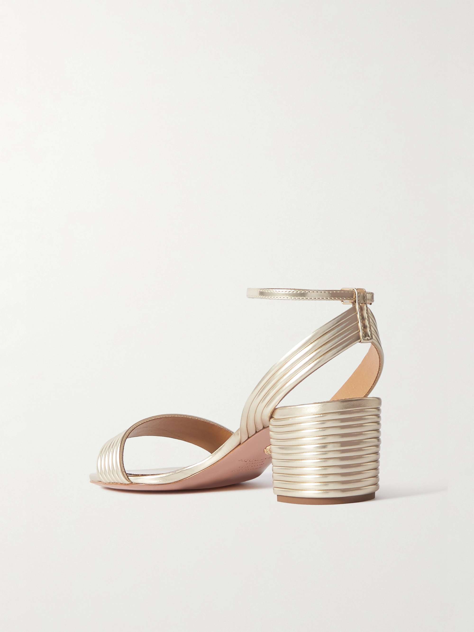 AQUAZZURA Sundance 50 metallic vegan leather sandals
