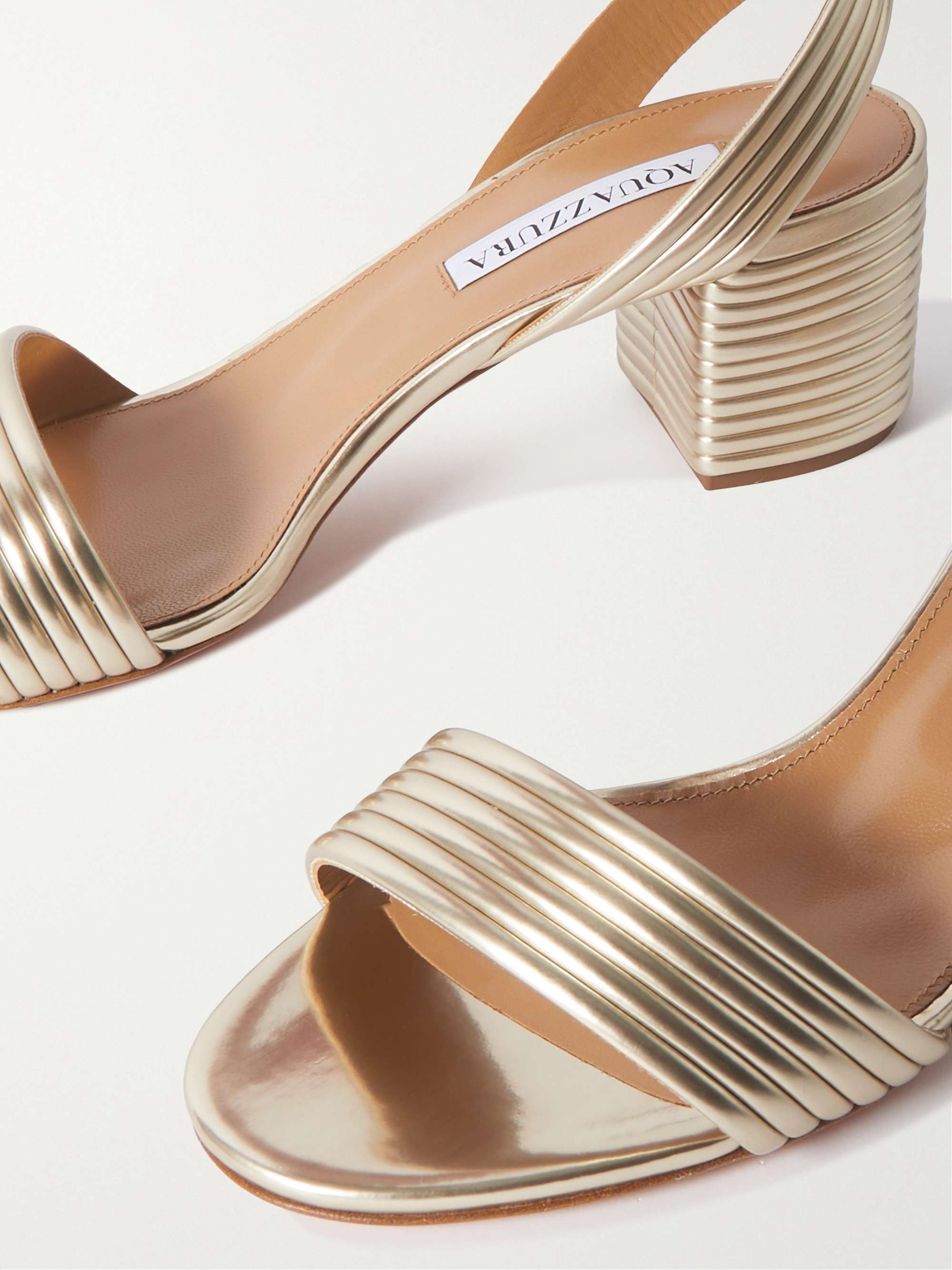 AQUAZZURA Sundance 50 metallic vegan leather sandals