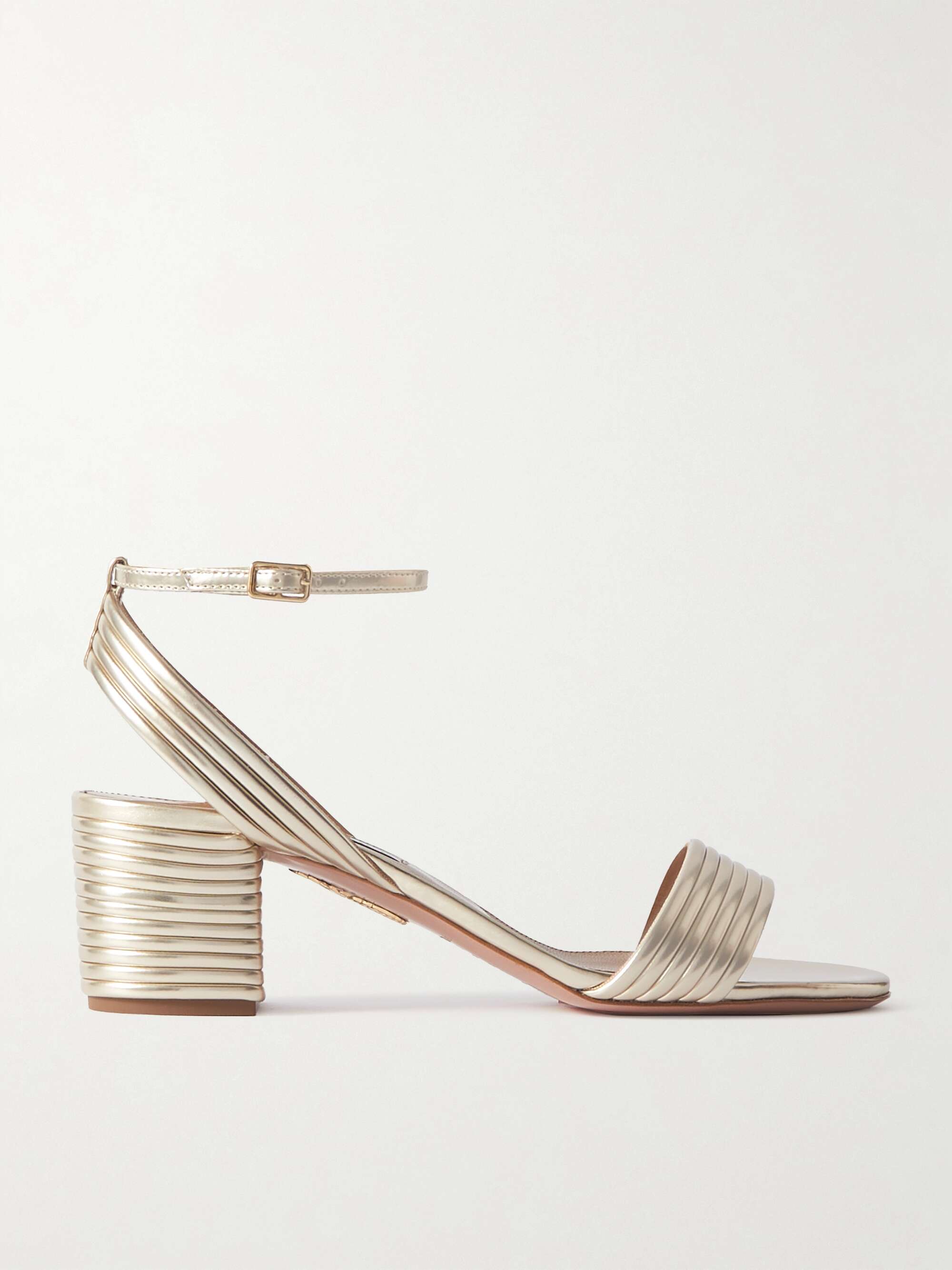 AQUAZZURA Sundance 50 metallic vegan leather sandals NET A PORTER