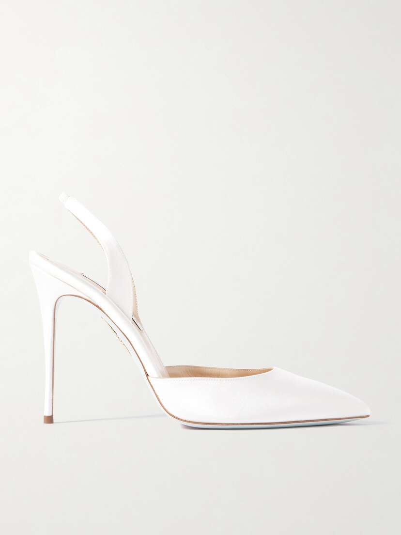 Aquazzura So Nude 105 Satin Slingback Pumps