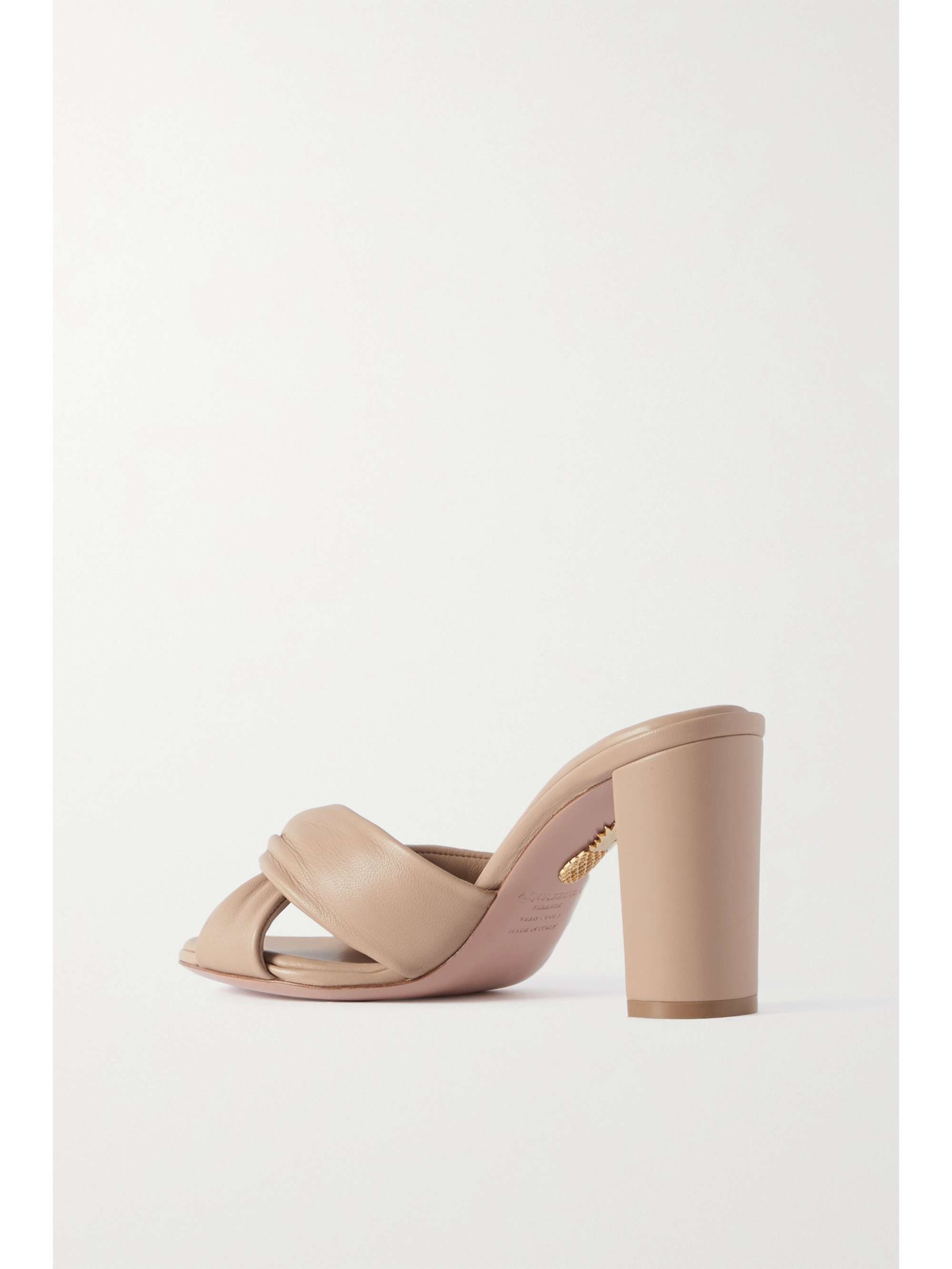 AQUAZZURA Olie knotted leather mules