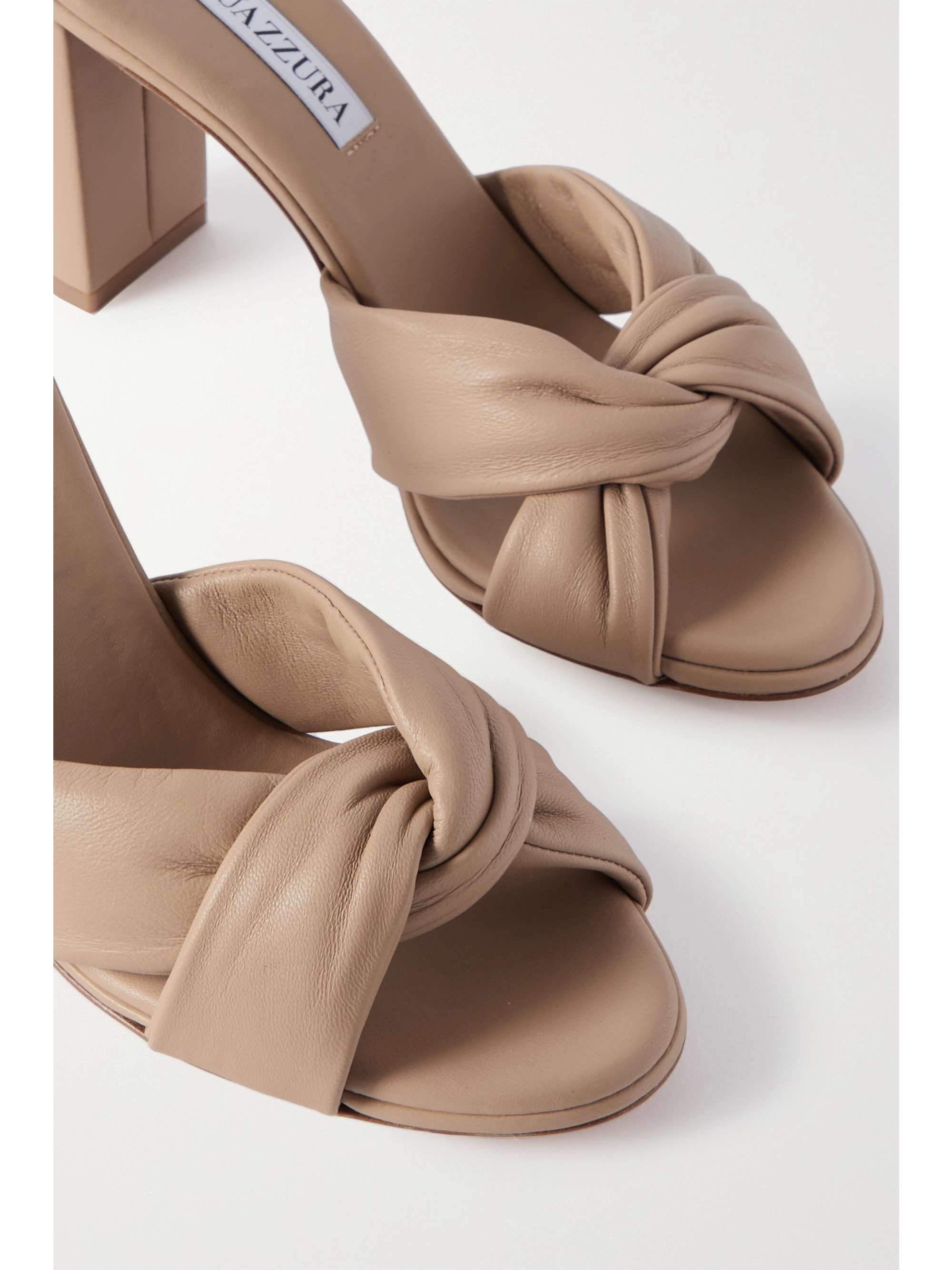 AQUAZZURA Olie knotted leather mules