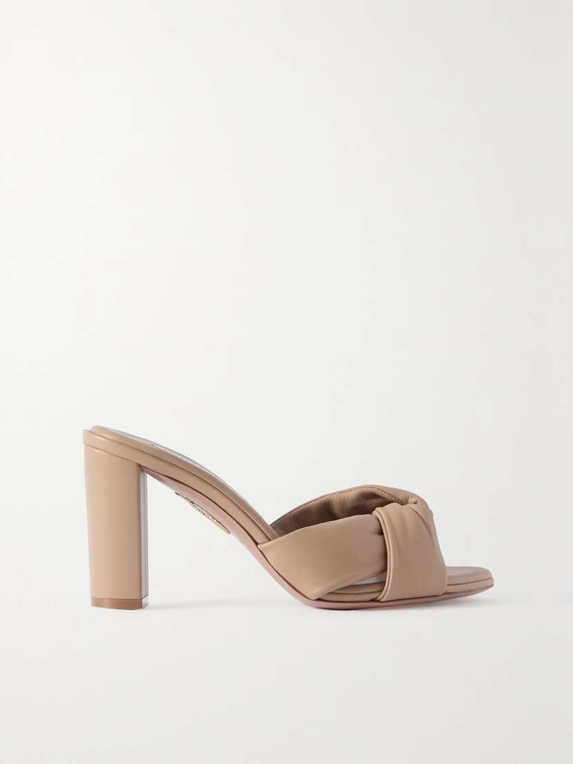 Aquazzura Olie Knotted Leather Mules
