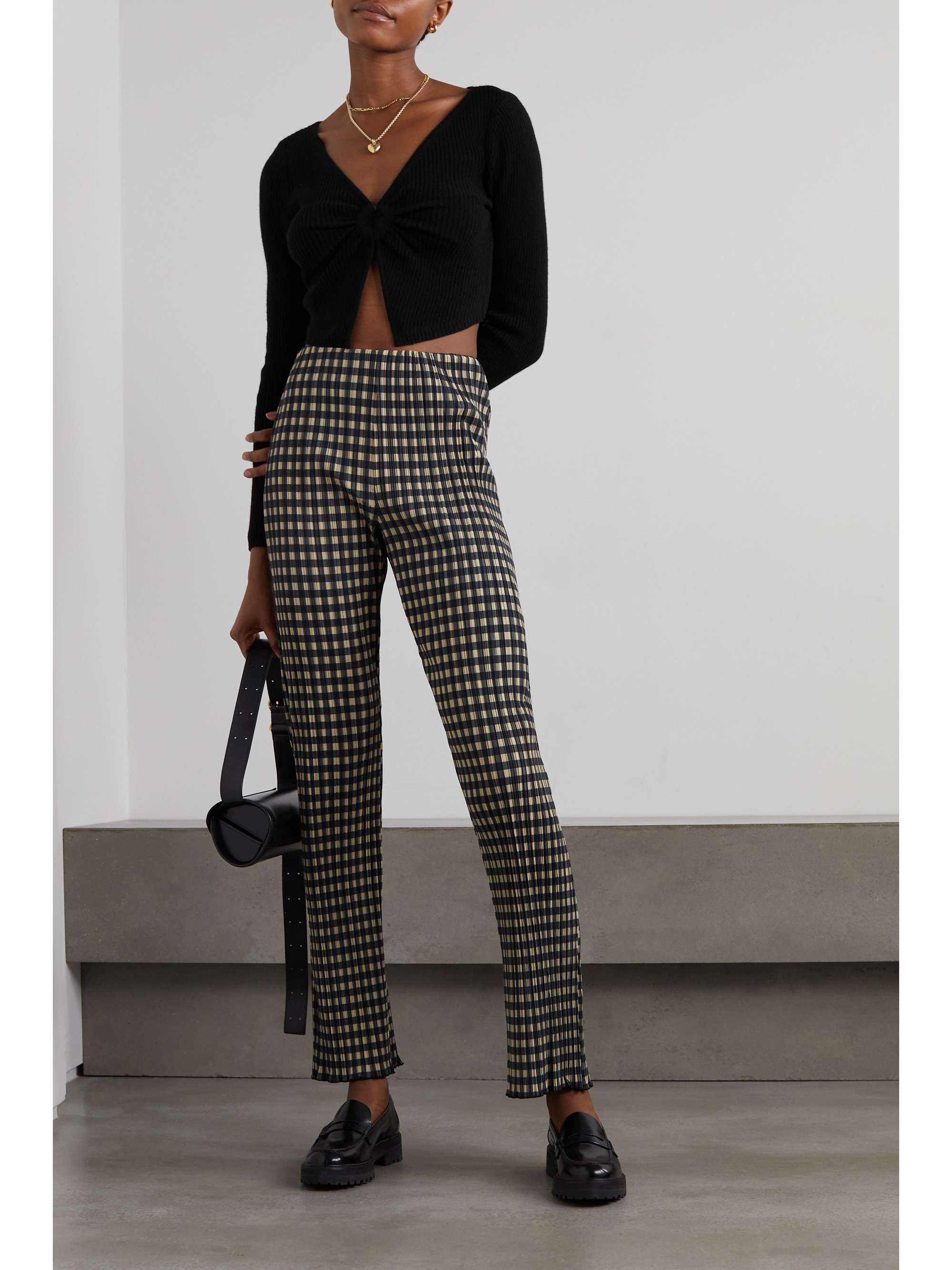 REFORMATION Narcisco cropped cutout recycled cashmere-blend sweater