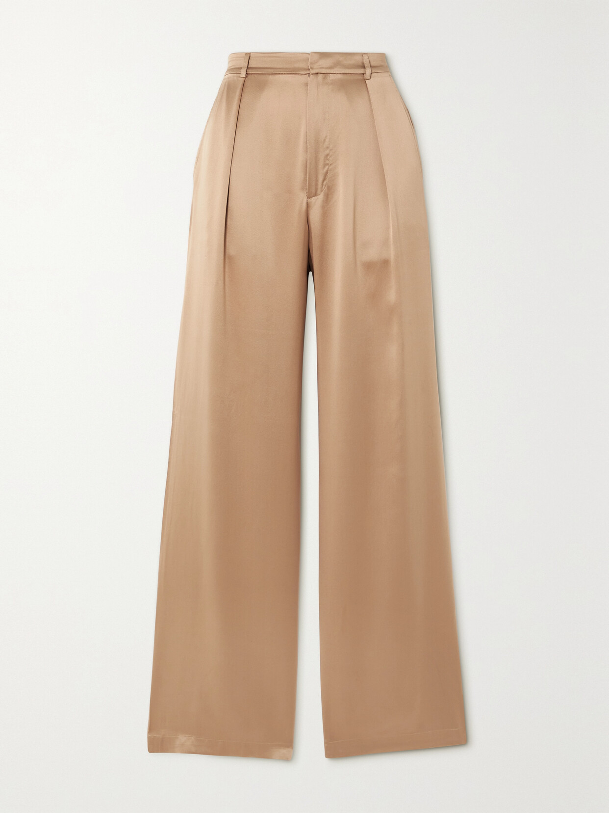 Reformation Willa Silk Pants In Brown
