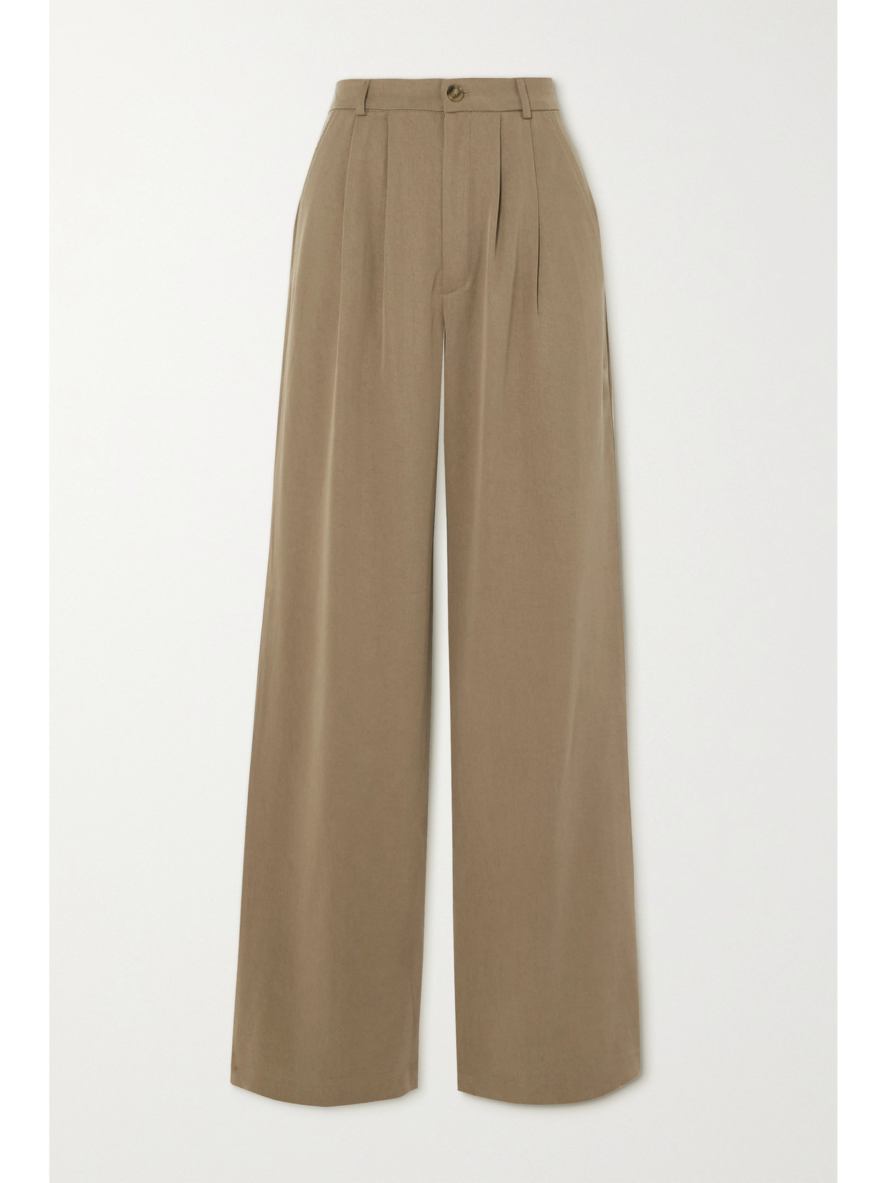 Reformation Mason Darted Wide Leg Trousers In Brown
