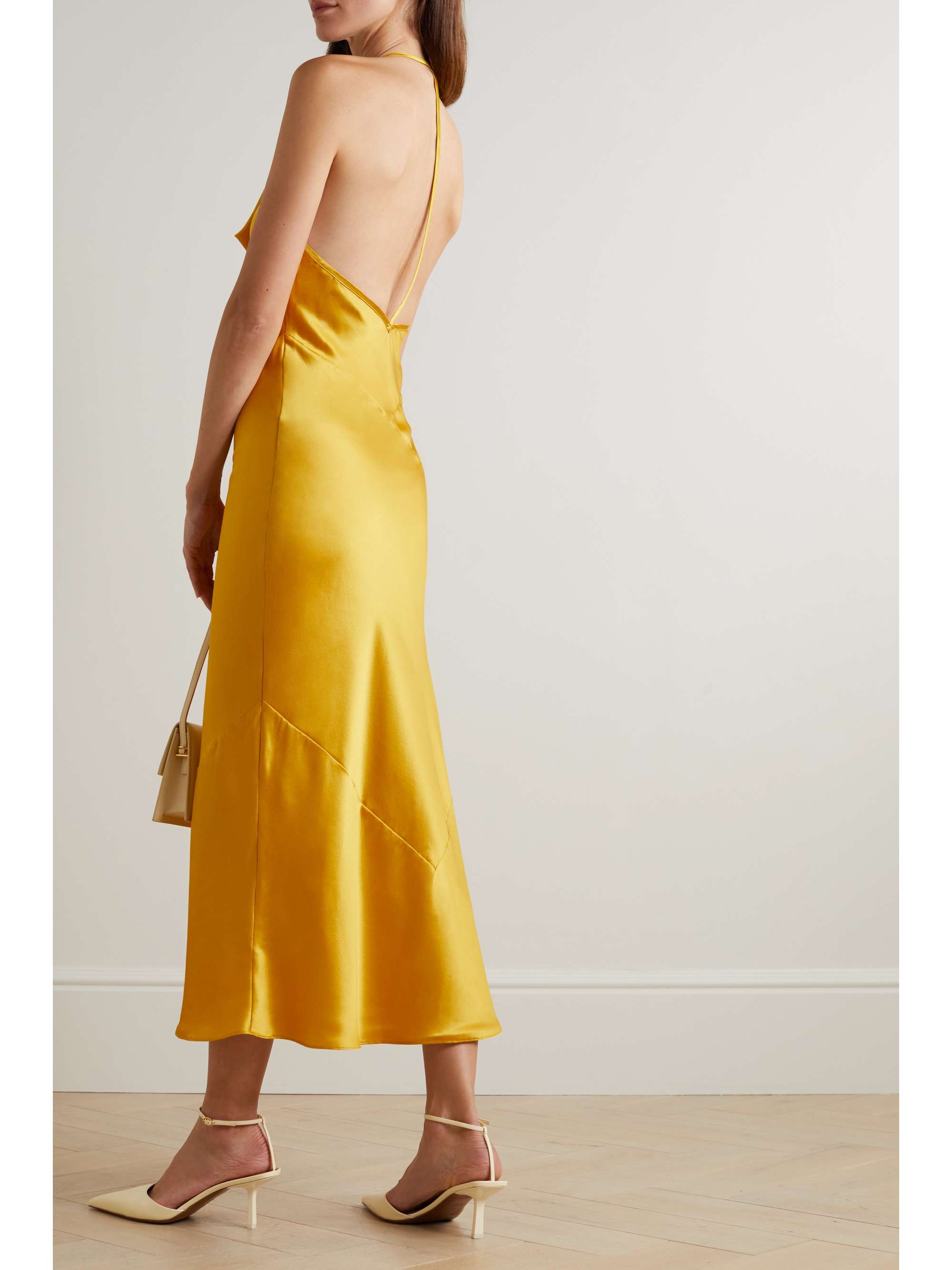REFORMATION Torin open-back silk-satin midi dress